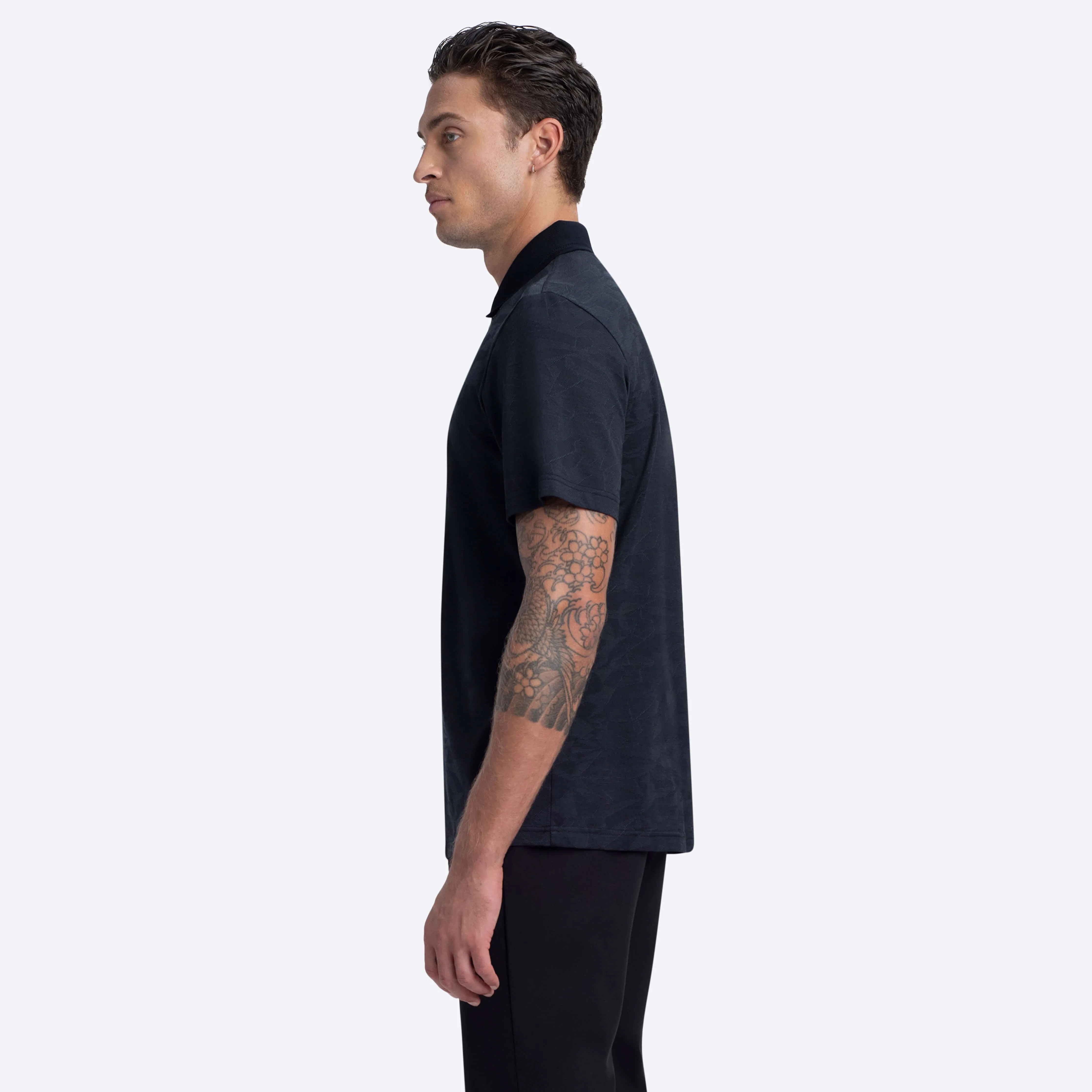 Short Sleeve Quarter Zip Polo sold by Bugatchi product image thumbnail 3