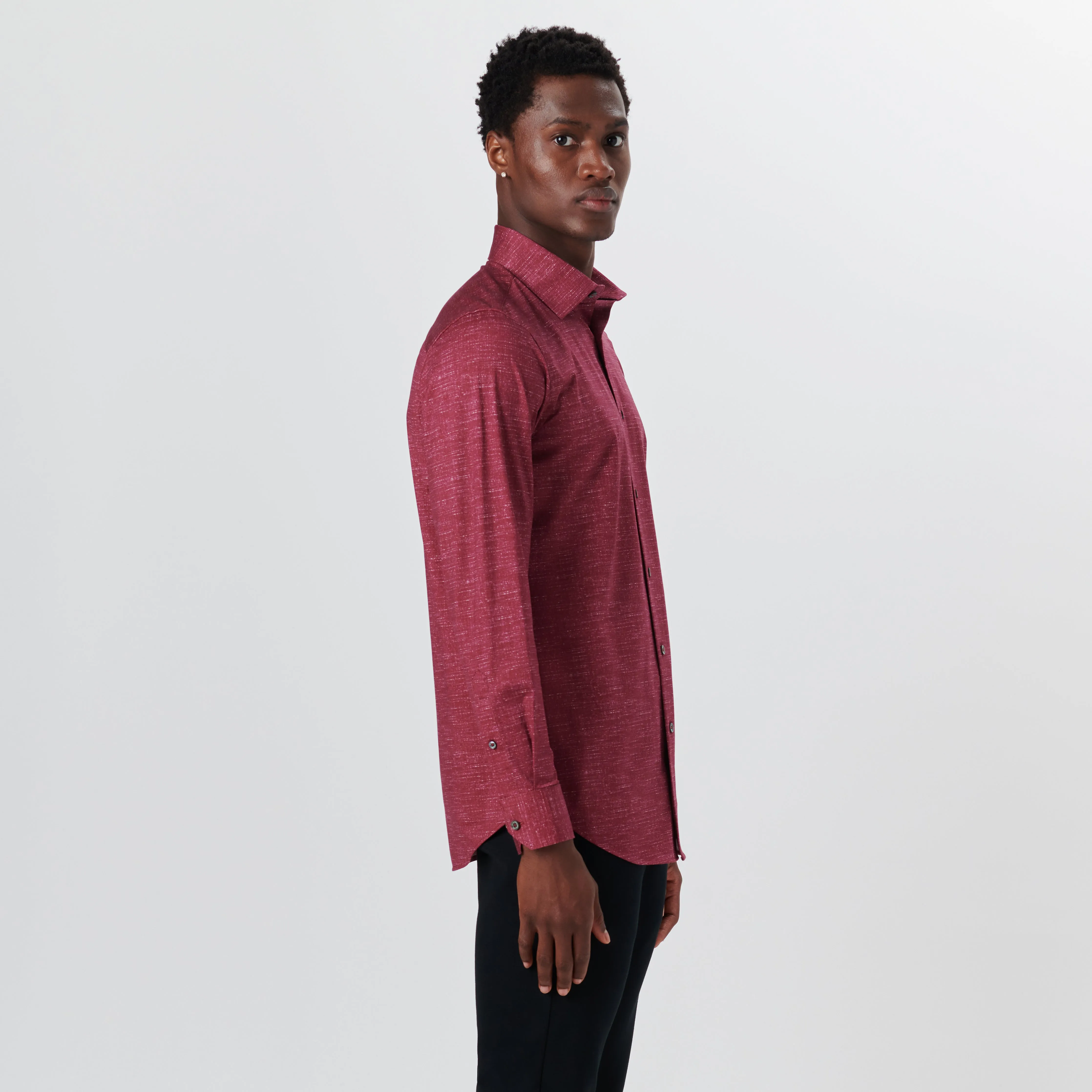 JAMES Chambray Print OoohCotton Shirt sold by Bugatchi product image thumbnail 3