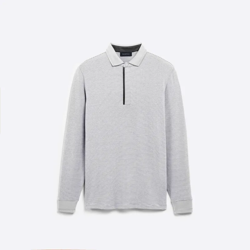 Hairline Stripe Quarter Zip Mock Neck Pullover sold by Bugatchi