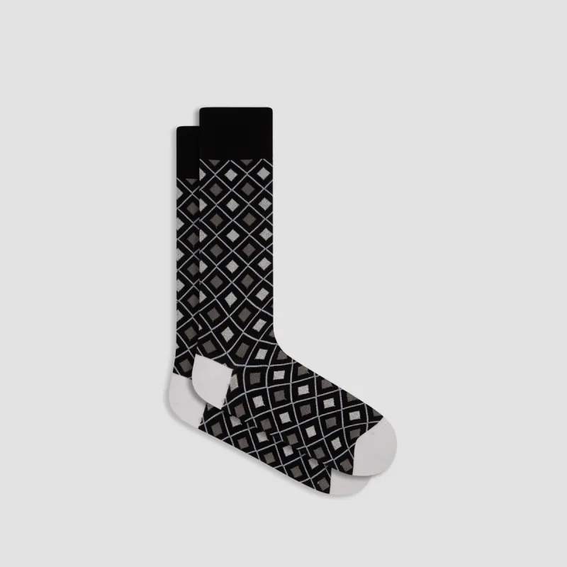 Diamond Check Mid-Calf Socks sold by Bugatchi