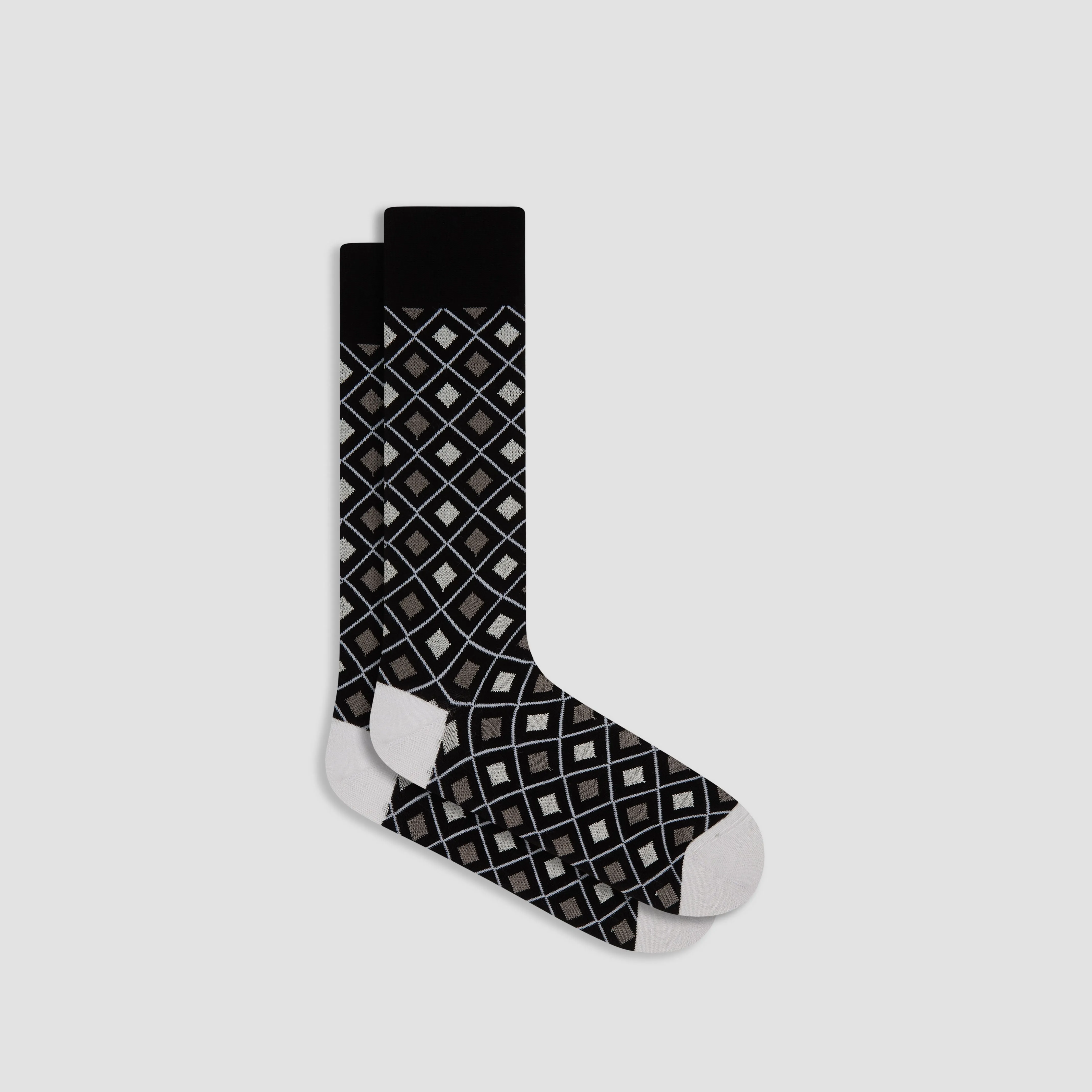 Diamond Check Mid-Calf Socks sold by Bugatchi
