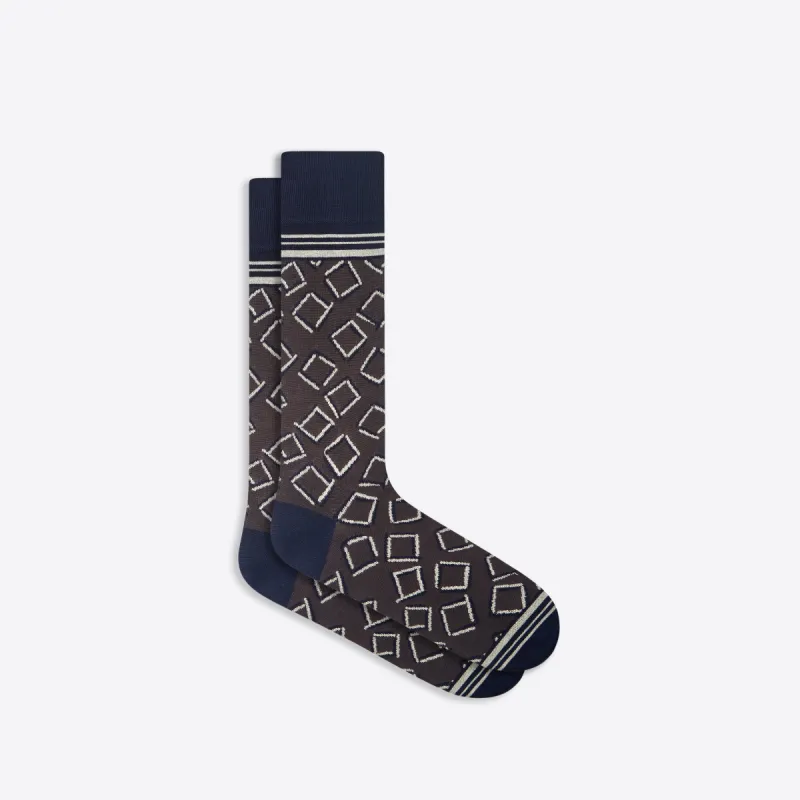 Geometric Mid-Calf Socks sold by Bugatchi