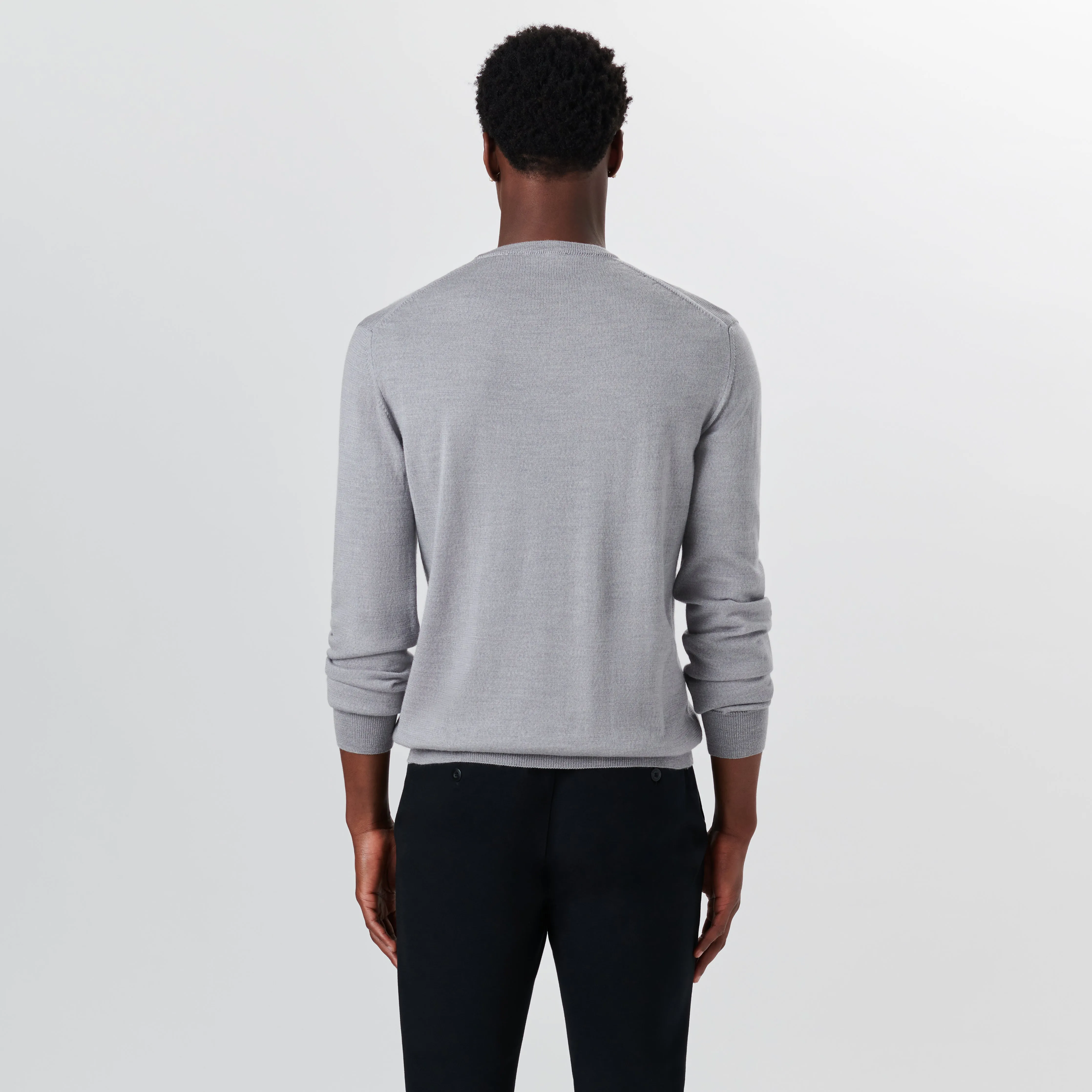 Super Merino Crew Neck Solid Sweater sold by Bugatchi product image thumbnail 4