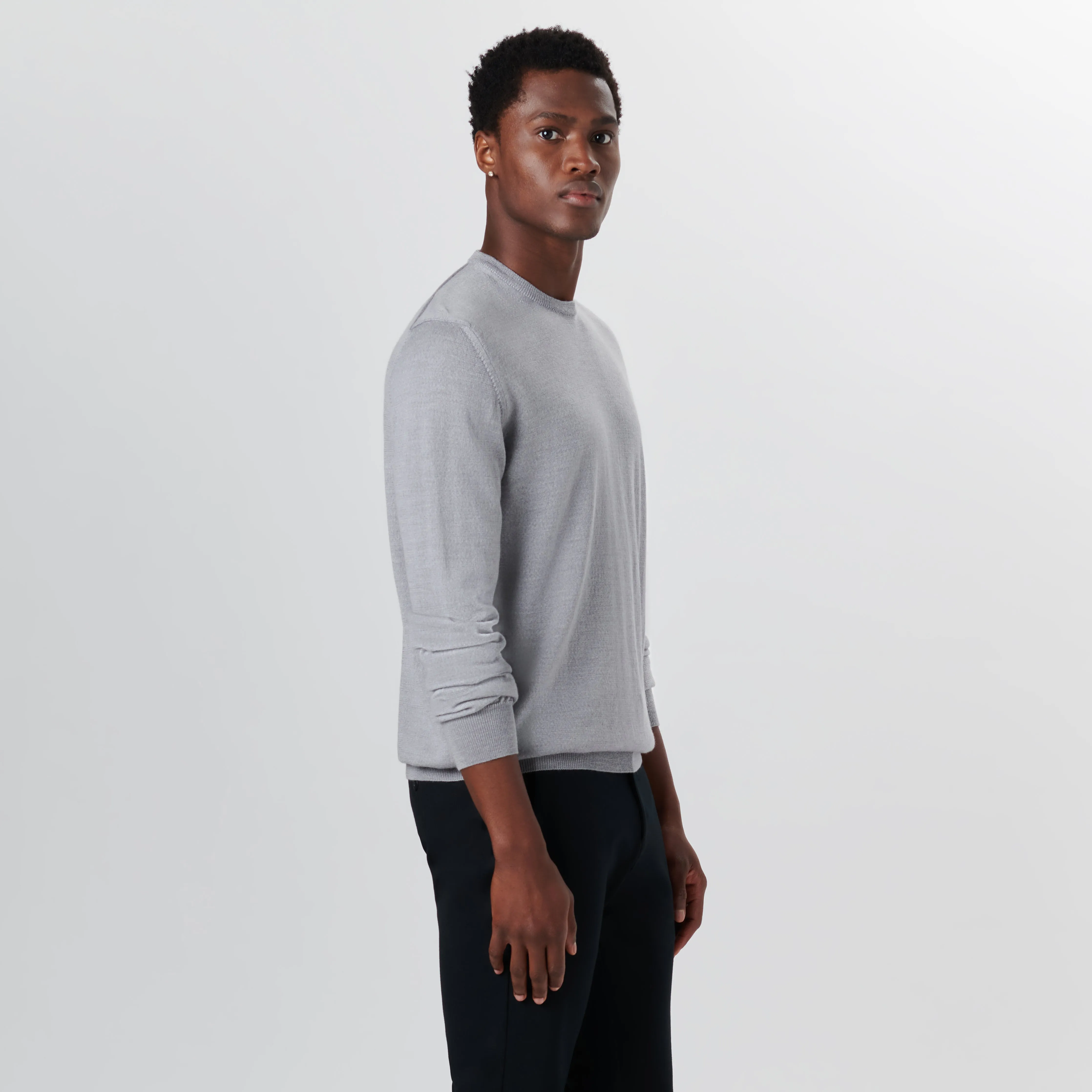 Super Merino Crew Neck Solid Sweater sold by Bugatchi product image thumbnail 3
