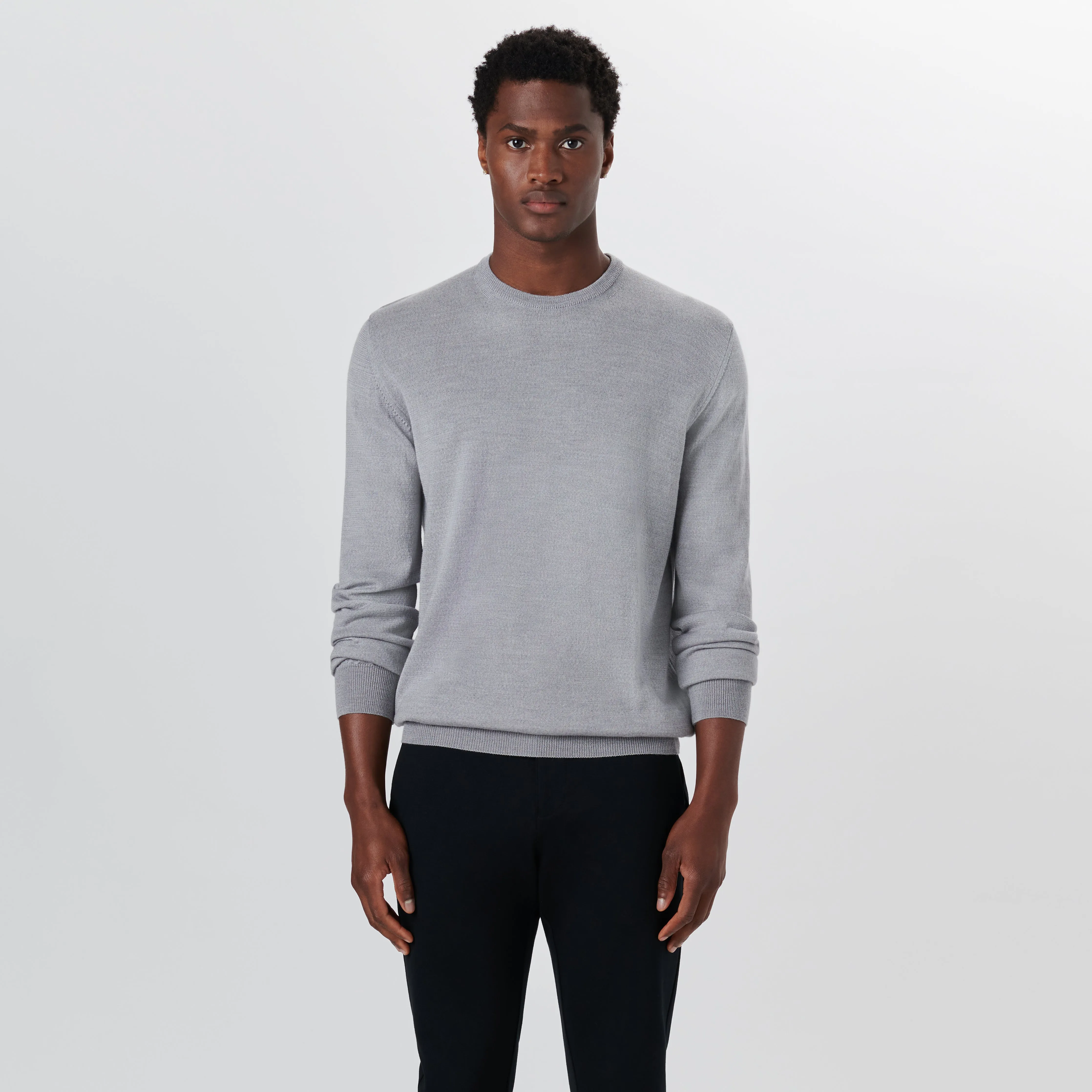 Super Merino Crew Neck Solid Sweater sold by Bugatchi product image thumbnail 2