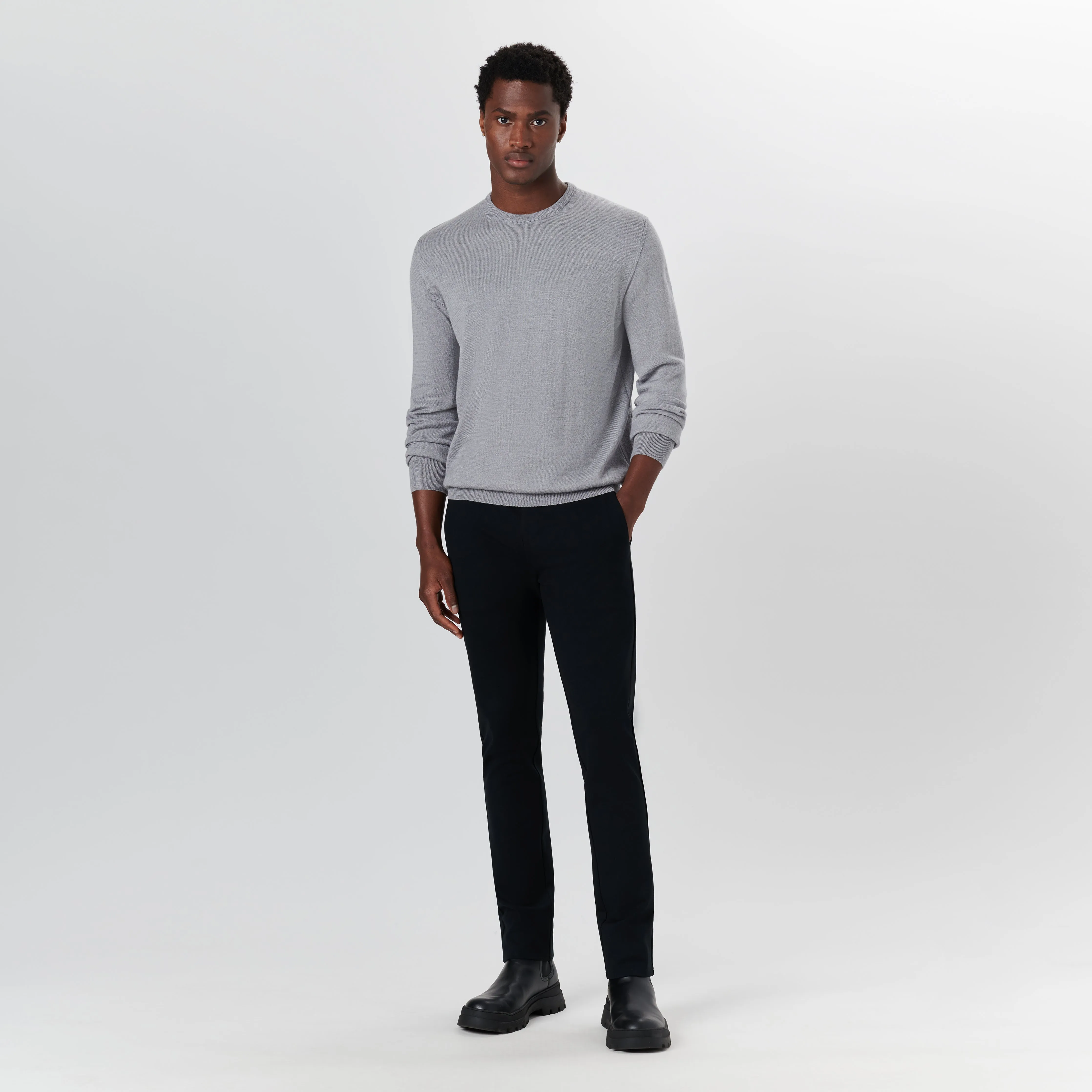 Super Merino Crew Neck Solid Sweater sold by Bugatchi product image thumbnail 5