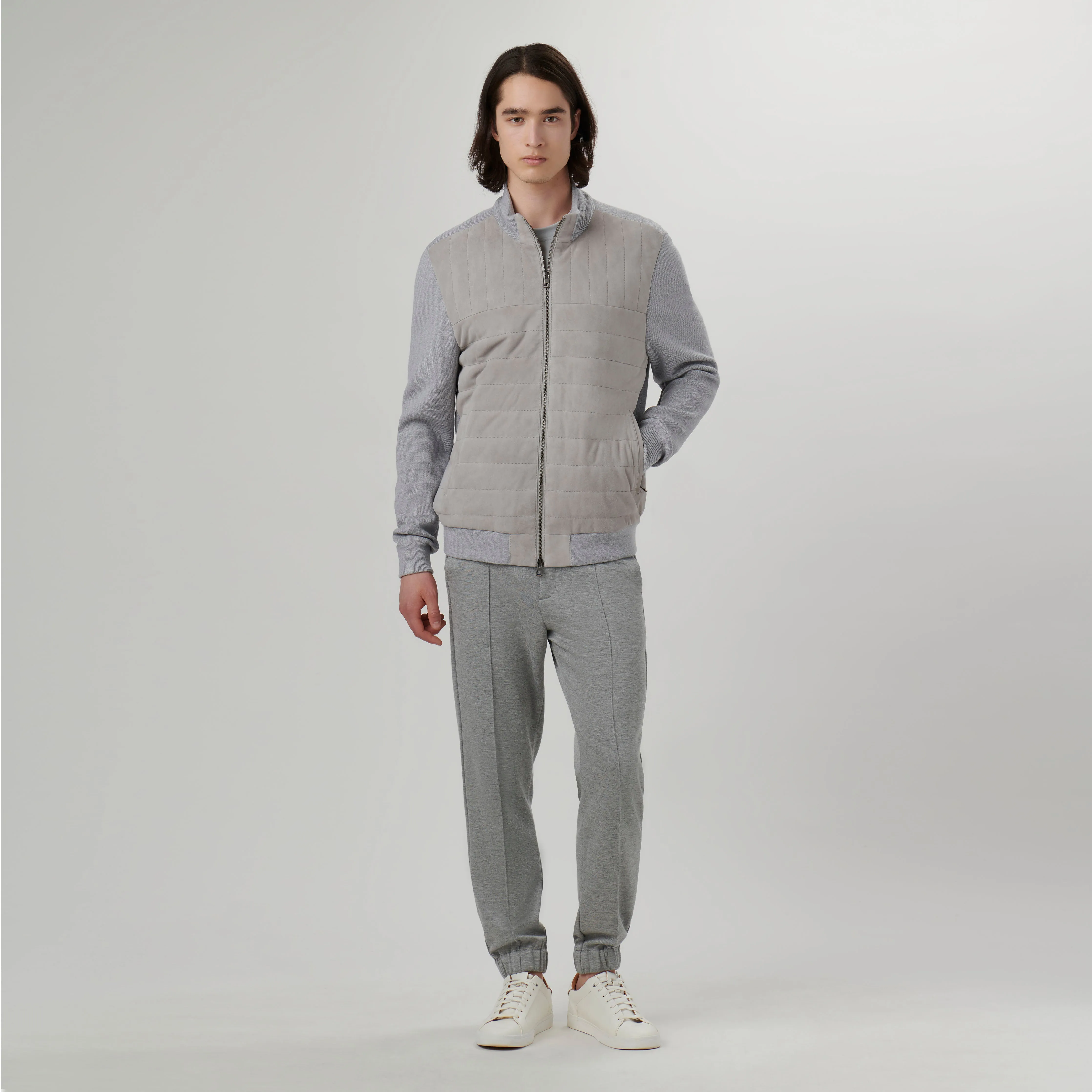 Suede and Wool Sweater Jacket sold by Bugatchi product image thumbnail 5