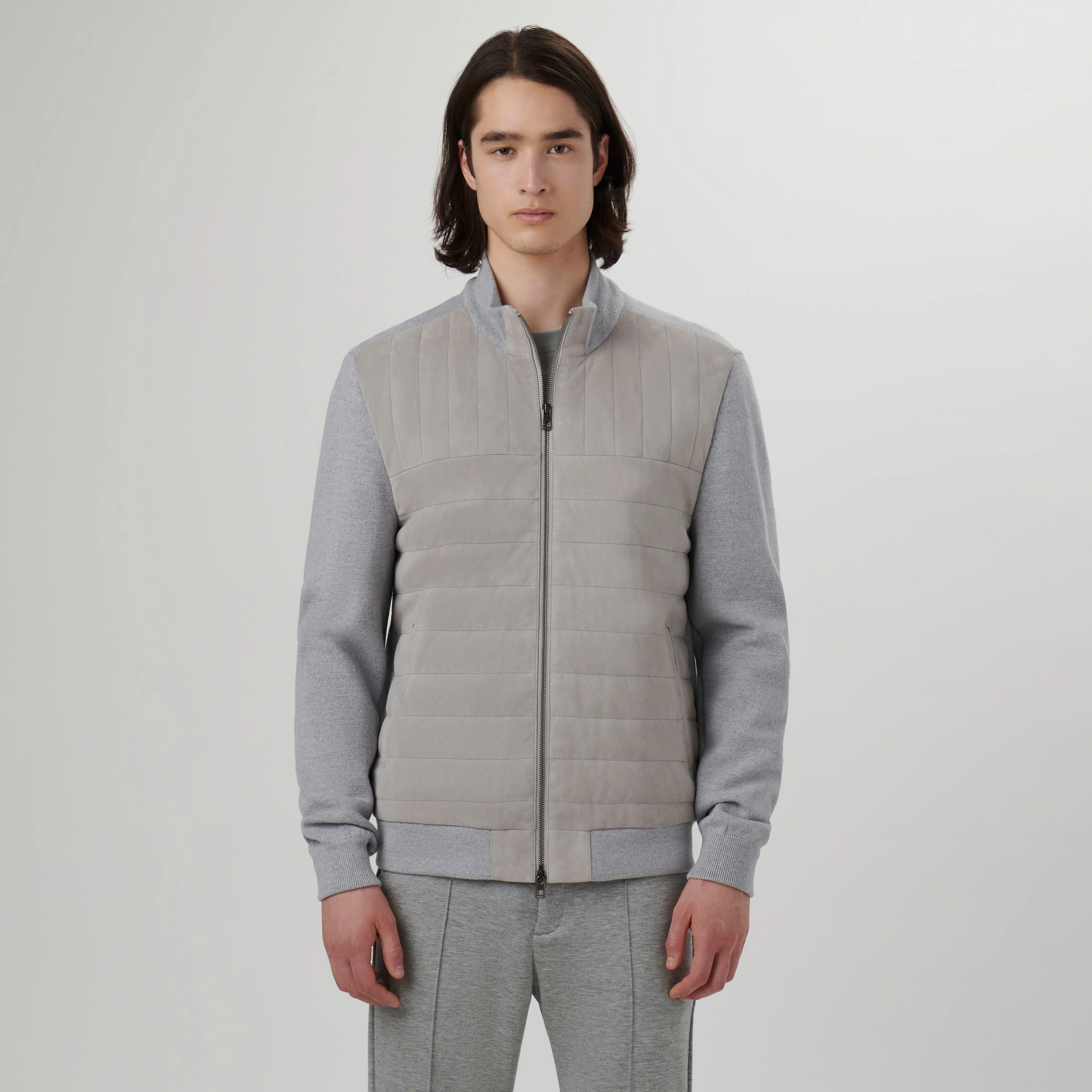 Suede and Wool Sweater Jacket sold by Bugatchi product image thumbnail 2