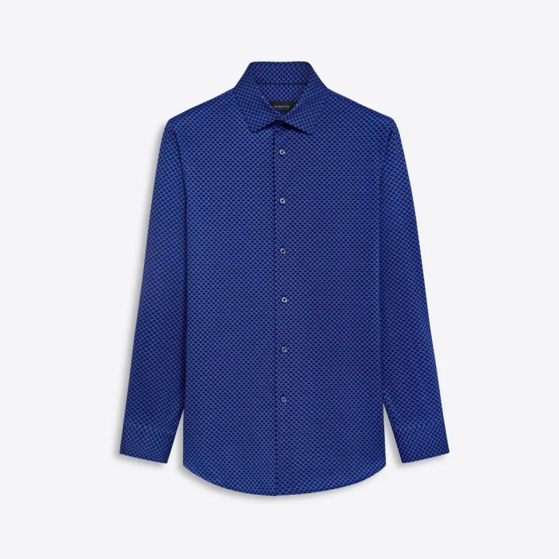 JAMES Ogee Print OoohCotton Twill Shirt sold by Bugatchi