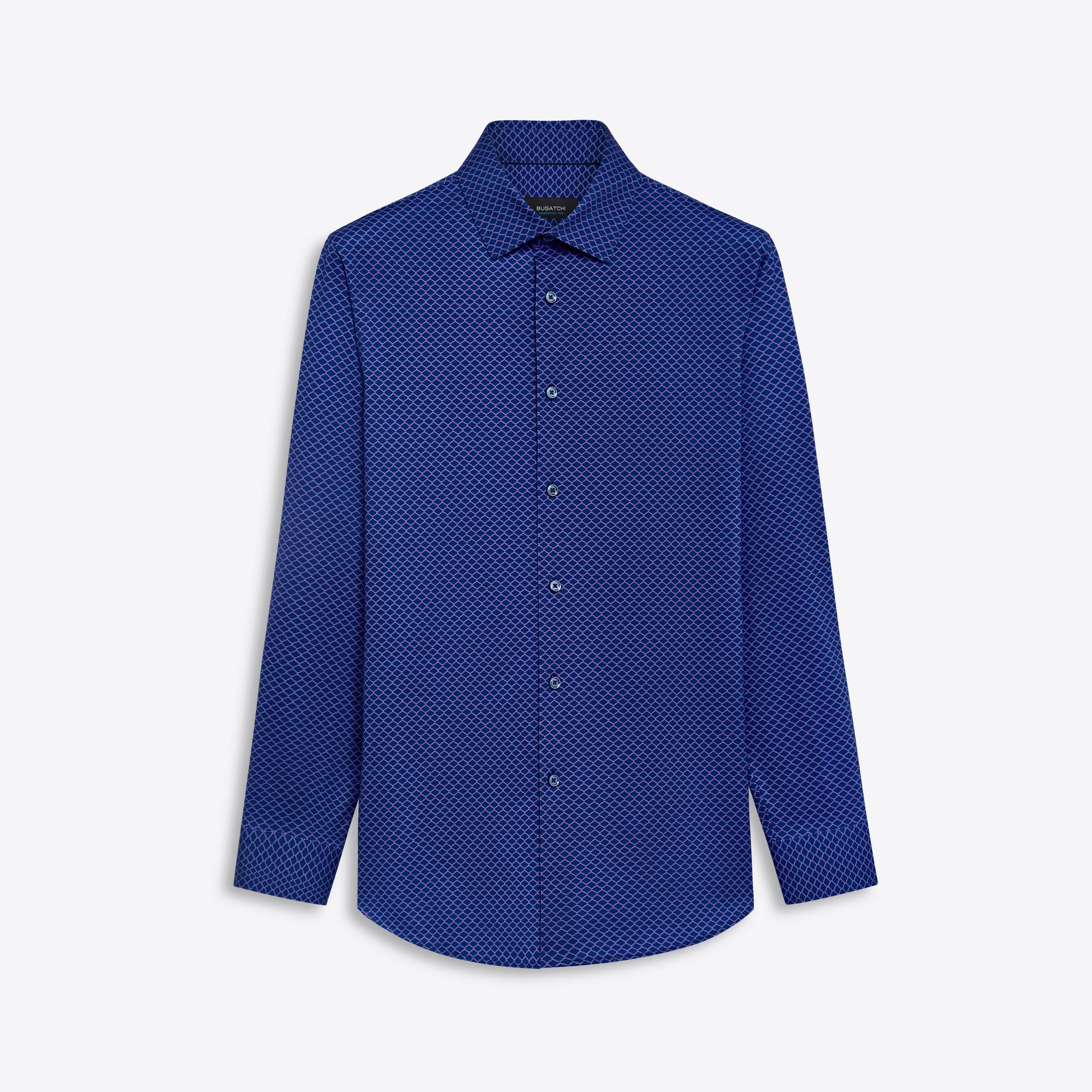 JAMES Ogee Print OoohCotton Twill Shirt sold by Bugatchi