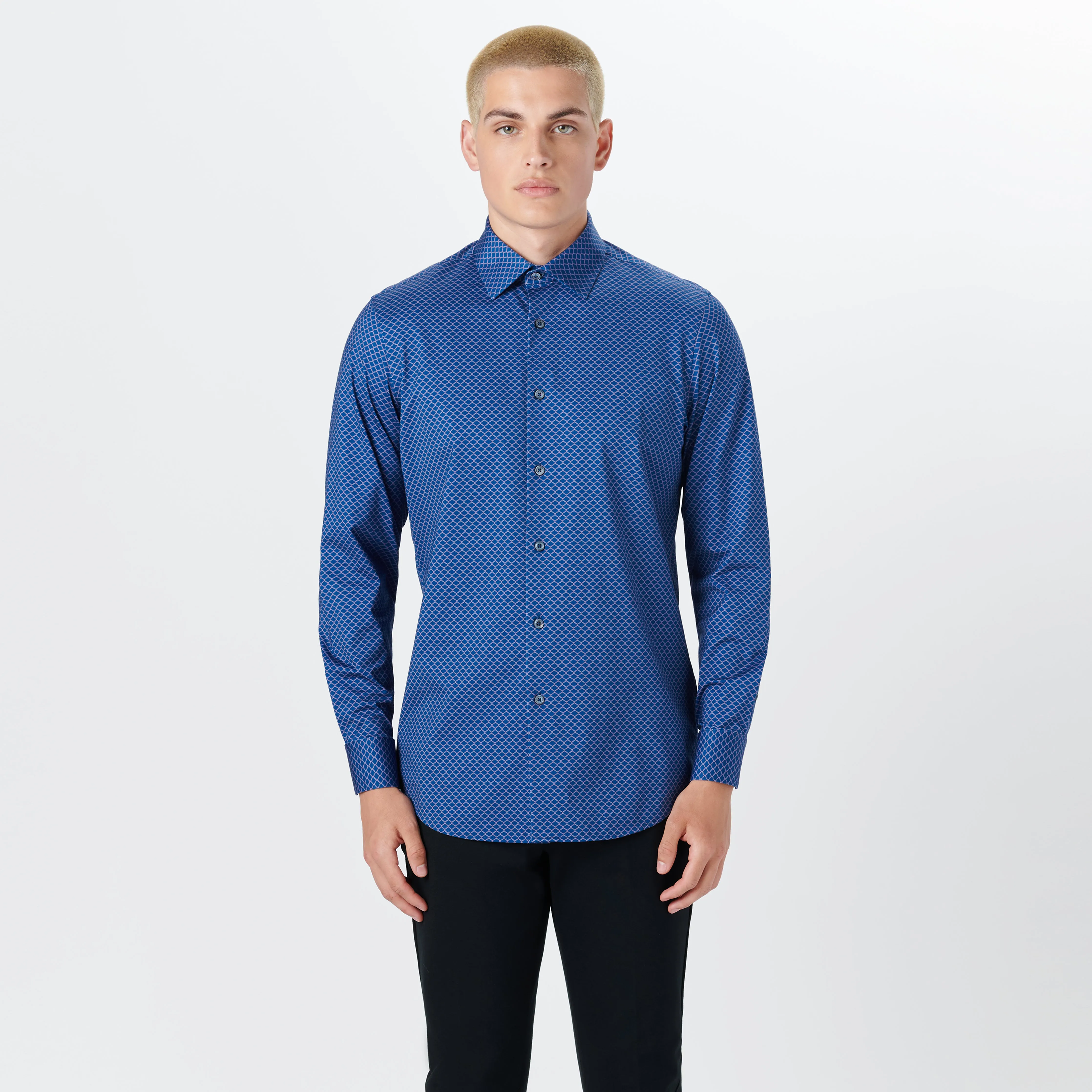 JAMES Ogee Print OoohCotton Twill Shirt sold by Bugatchi product image thumbnail 2
