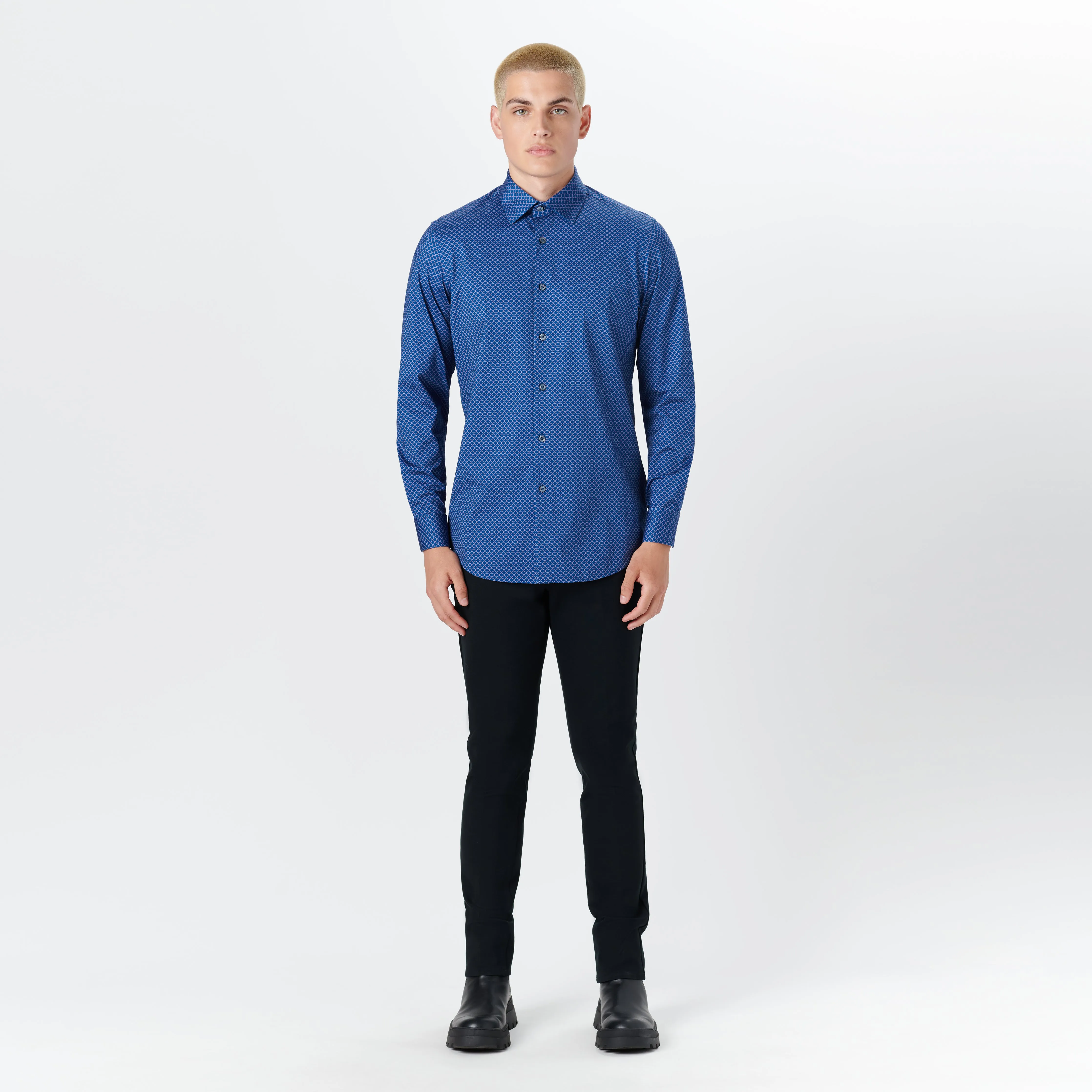 JAMES Ogee Print OoohCotton Twill Shirt sold by Bugatchi product image thumbnail 5