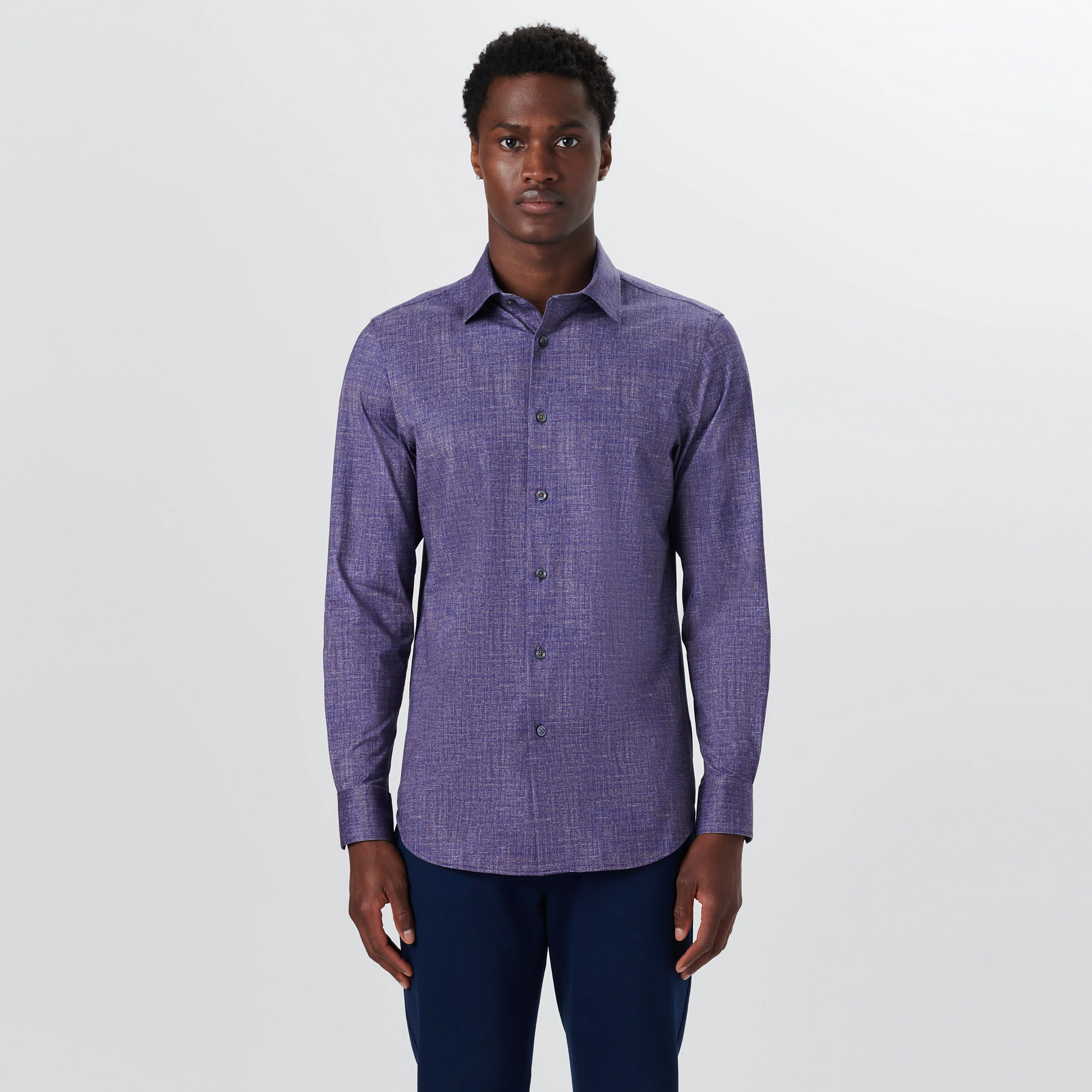 JAMES Chambray Print OoohCotton Shirt sold by Bugatchi product image thumbnail 2