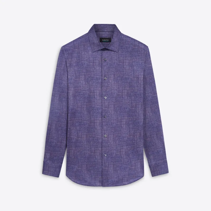 JAMES Chambray Print OoohCotton Shirt sold by Bugatchi
