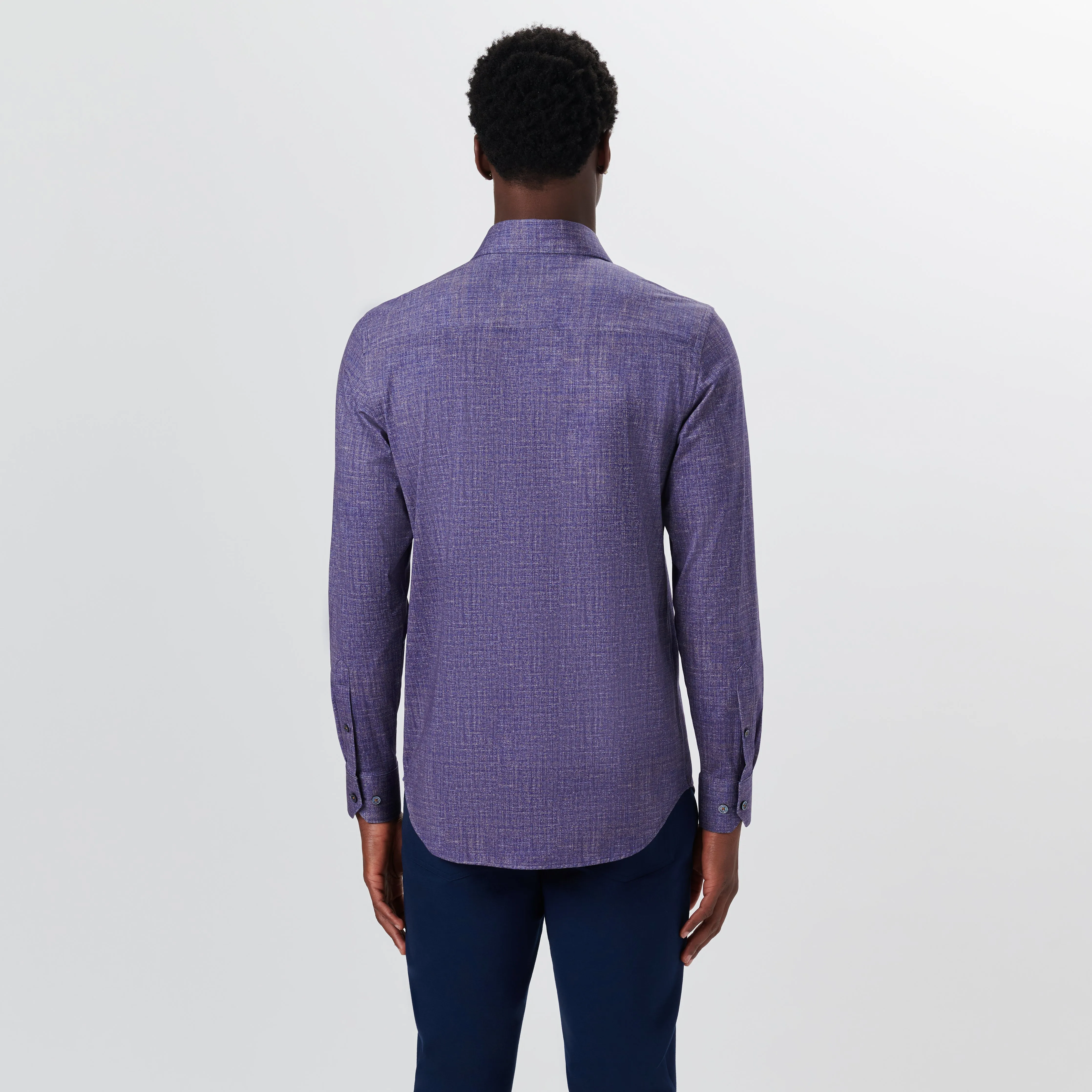 JAMES Chambray Print OoohCotton Shirt sold by Bugatchi product image thumbnail 4