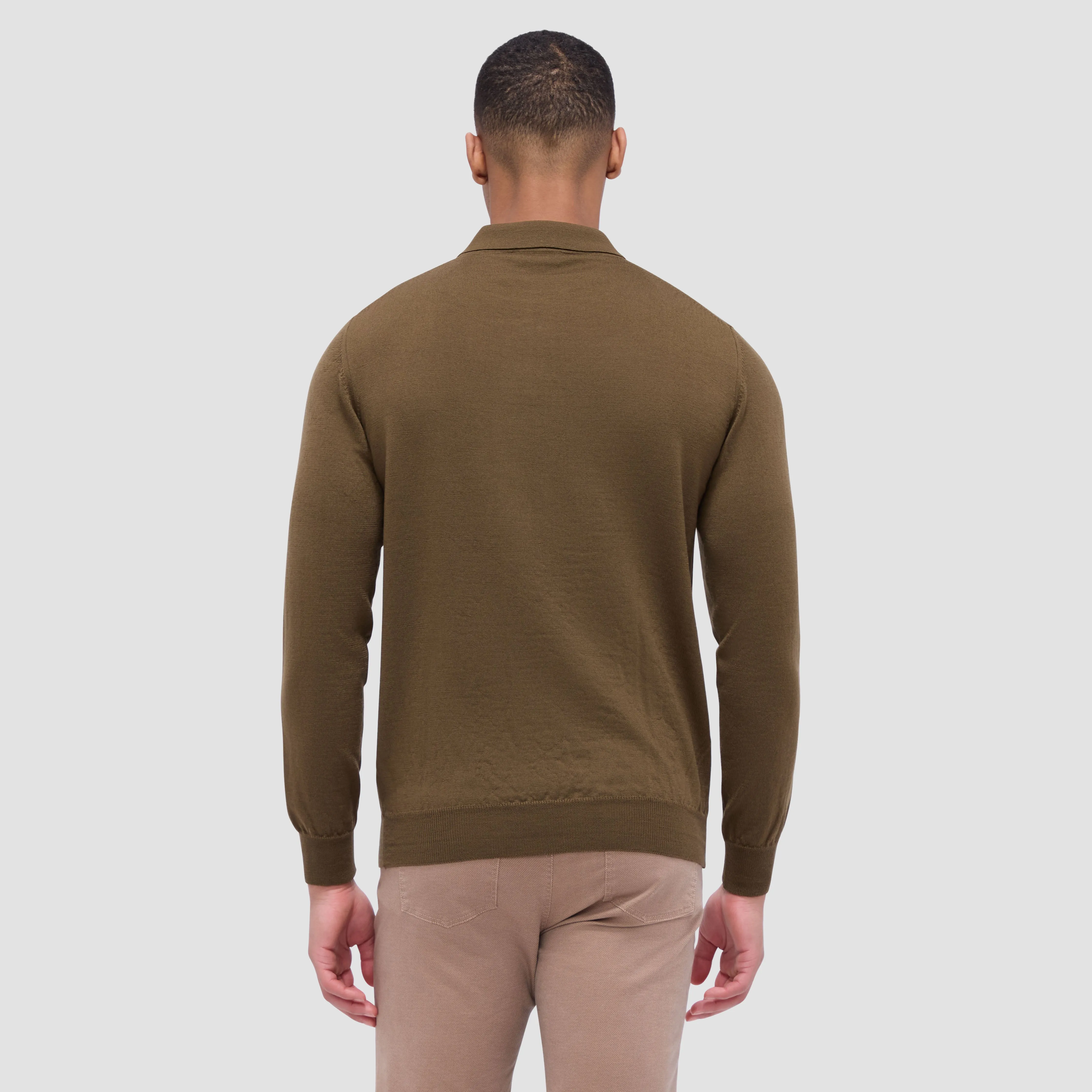 Super Merino Solid Polo Sweater sold by Bugatchi product image thumbnail 4