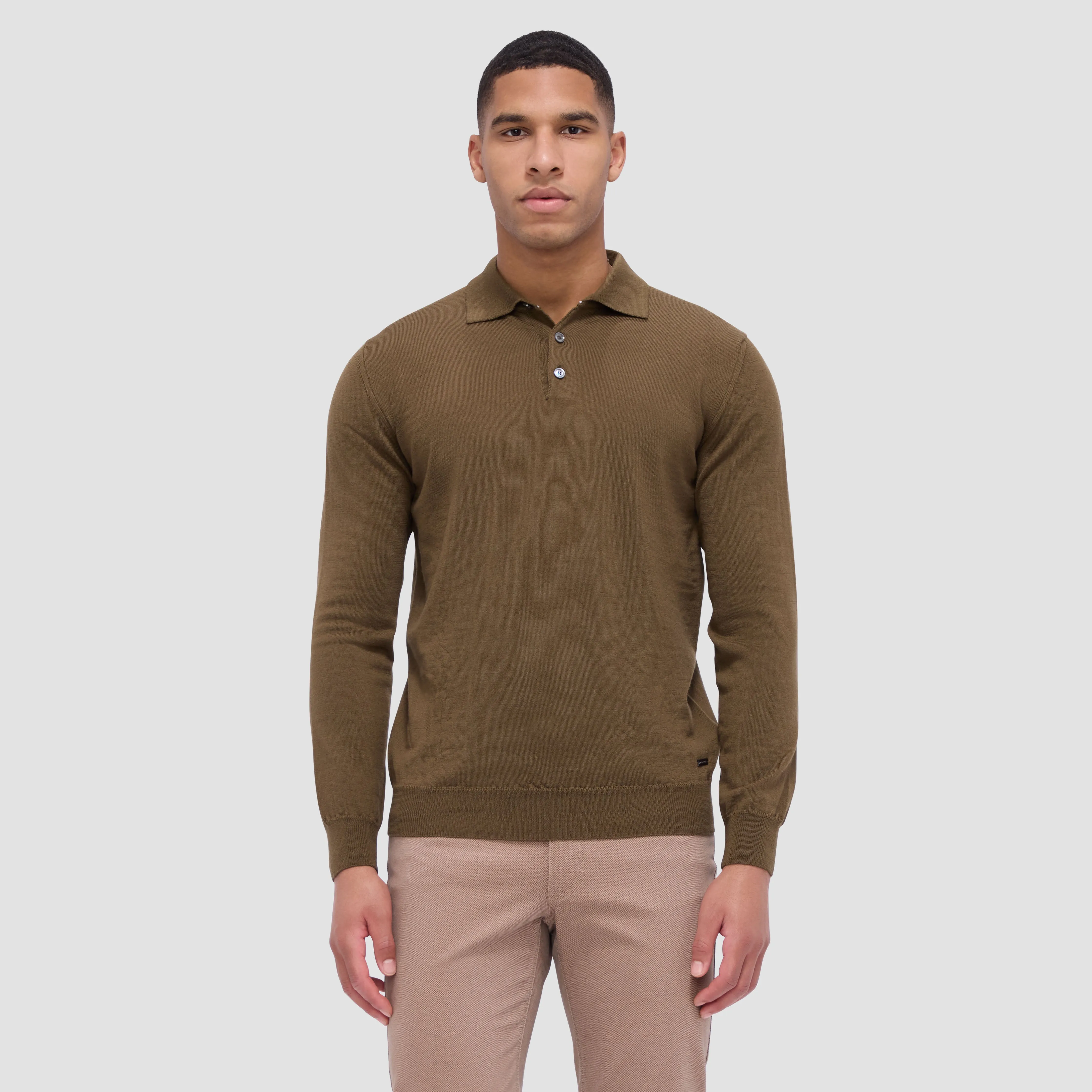 Super Merino Solid Polo Sweater sold by Bugatchi product image thumbnail 2
