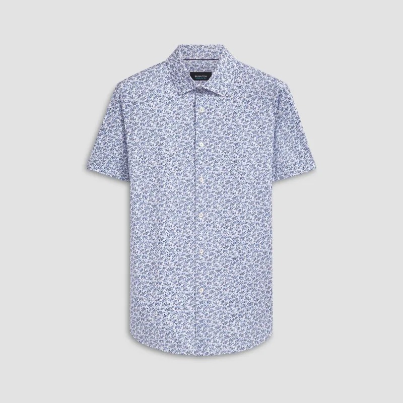 Miles Mini Floral Print OoohCotton Short Sleeve Shirt sold by Bugatchi