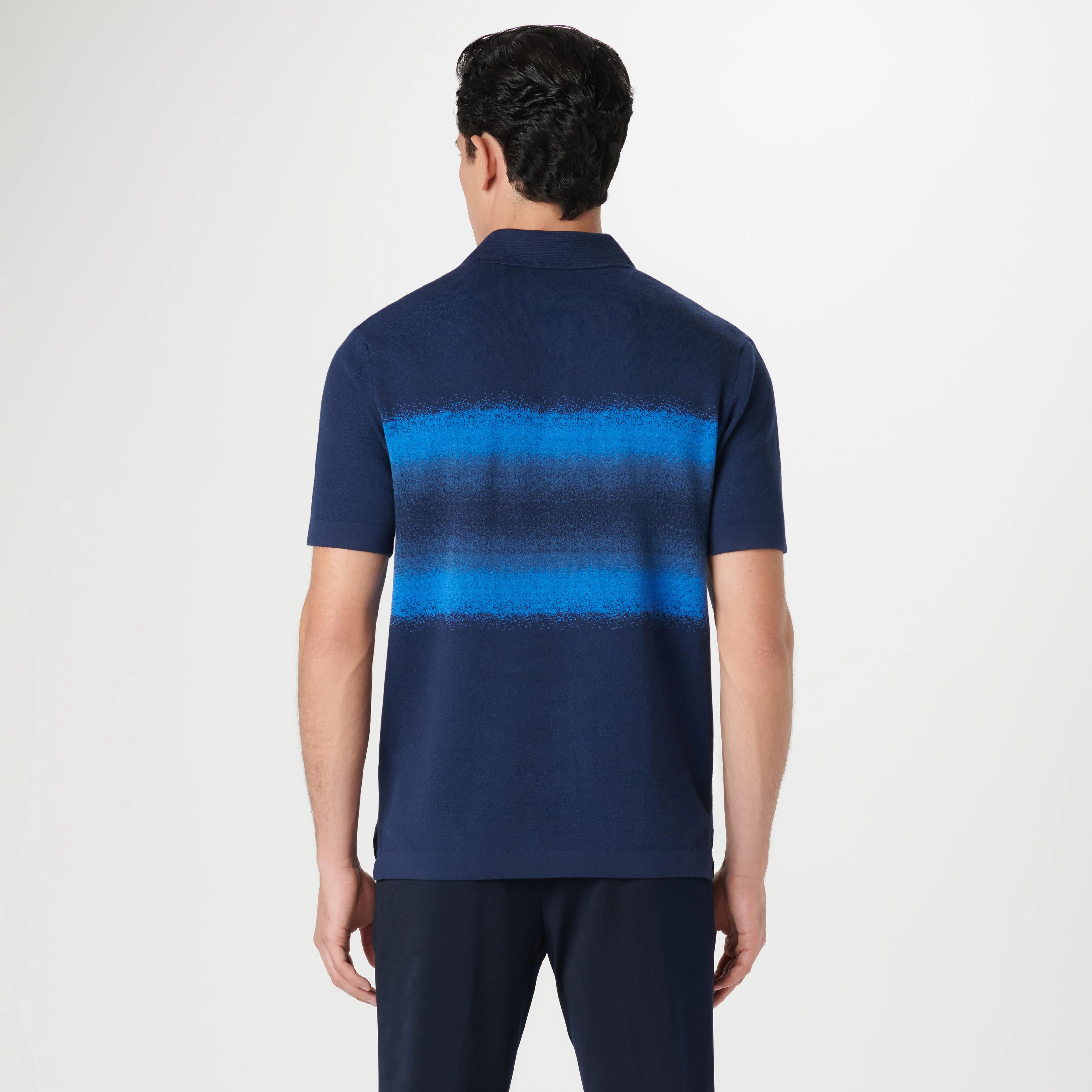 Ombre Stripe Short Sleeve Polo Sweater sold by Bugatchi product image thumbnail 5