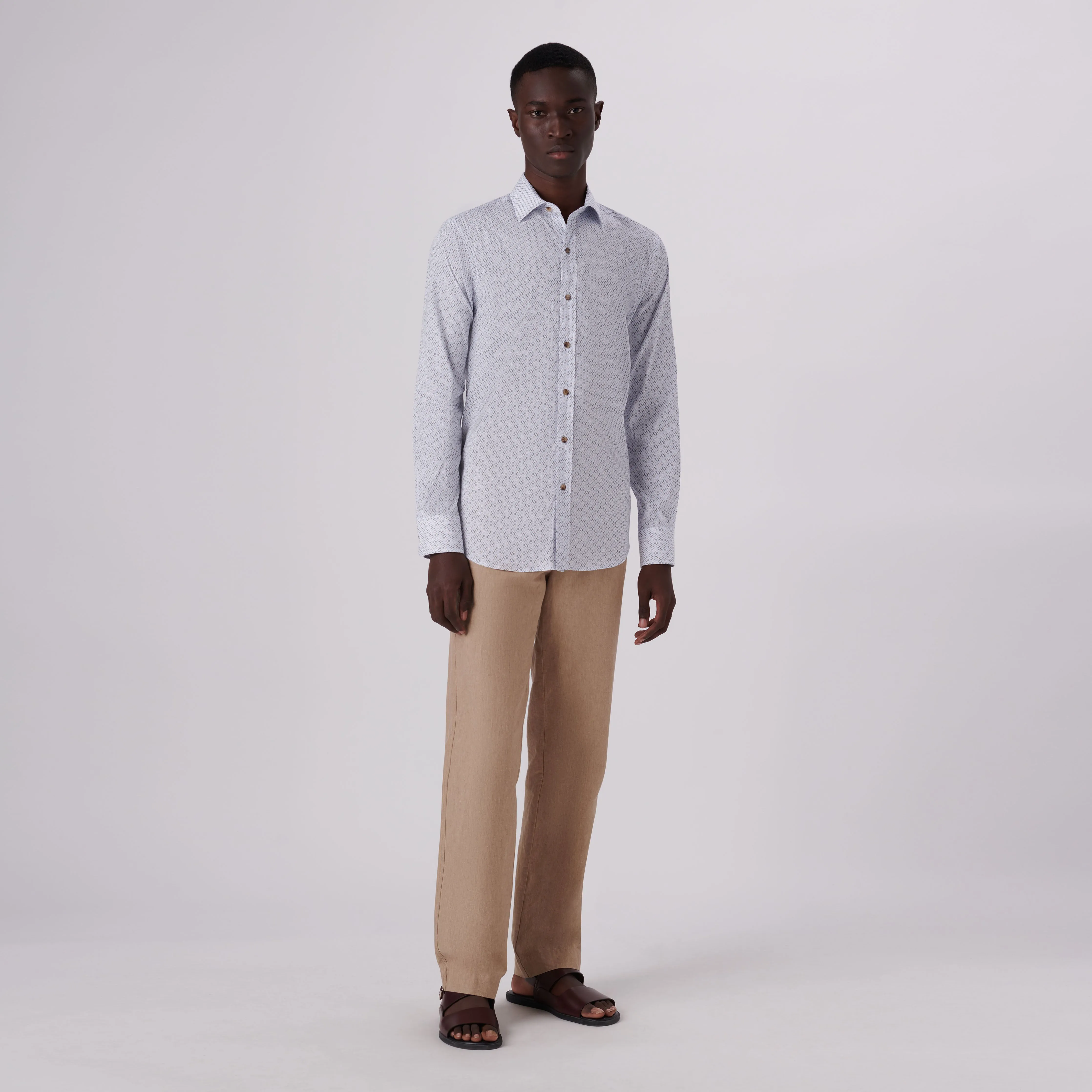 Julian Geometric Print Shirt sold by Bugatchi product image thumbnail 5