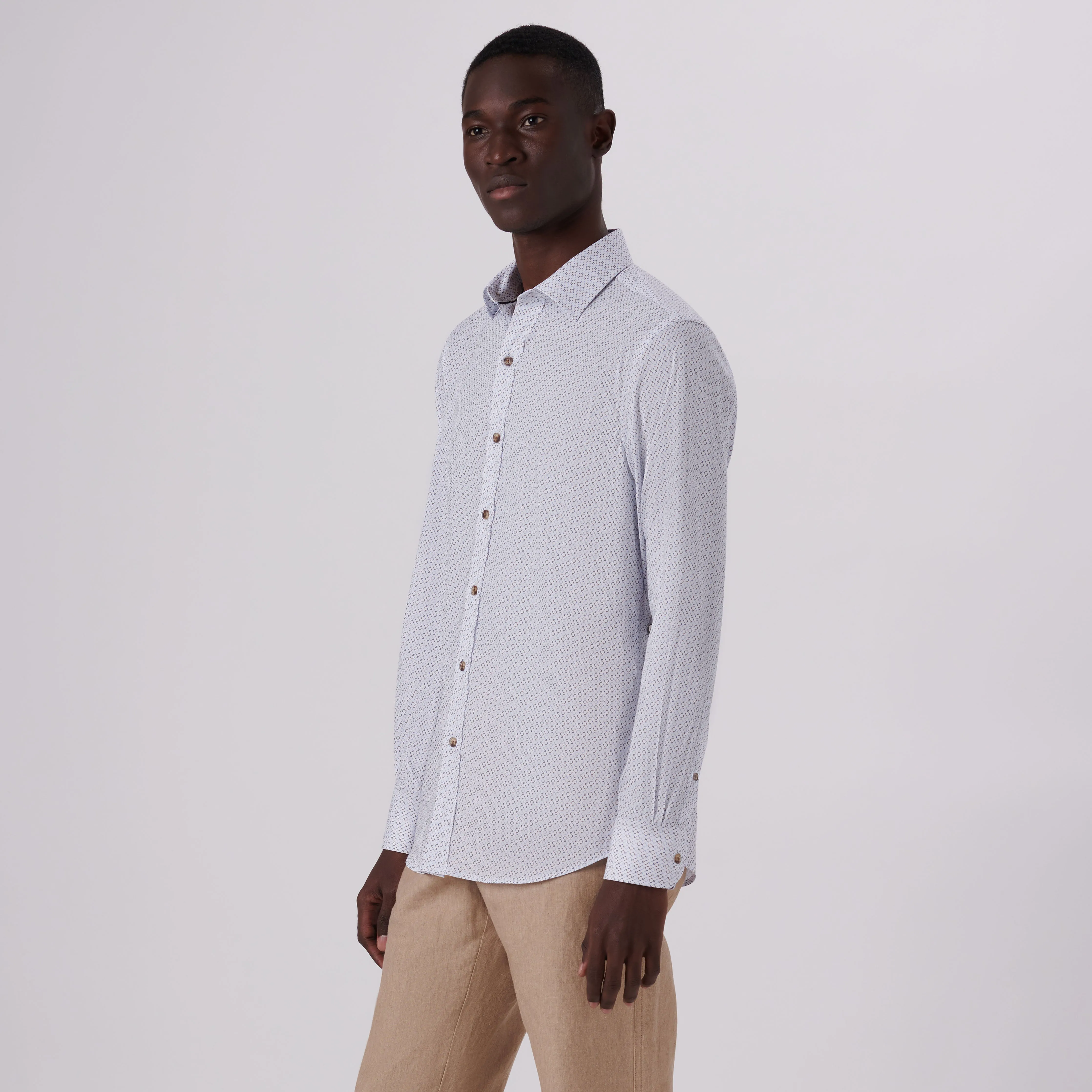 Julian Geometric Print Shirt sold by Bugatchi product image thumbnail 3