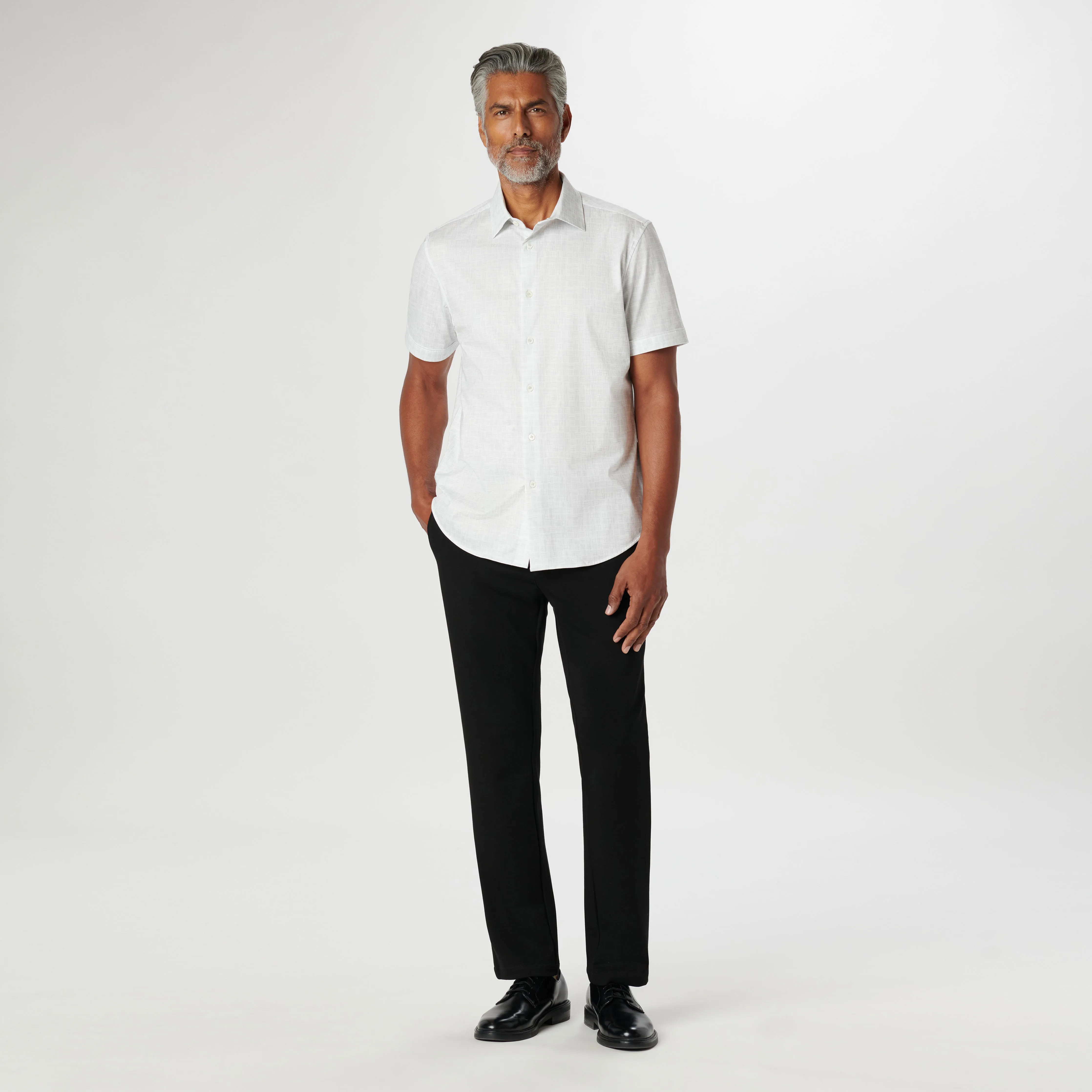 Miles Asymmetric Check OoohCotton Short Sleeve Shirt sold by Bugatchi product image thumbnail 5
