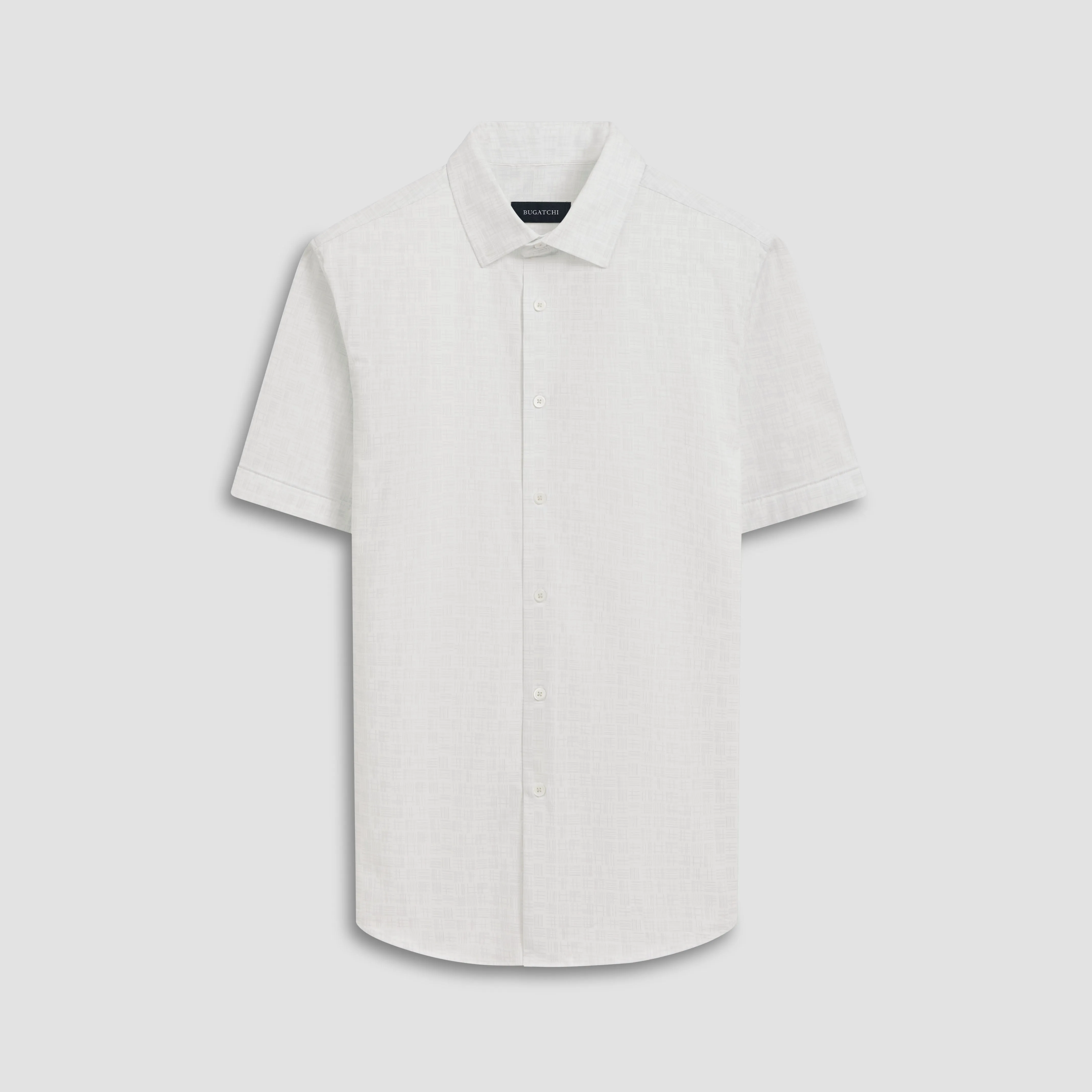 Miles Asymmetric Check OoohCotton Short Sleeve Shirt sold by Bugatchi