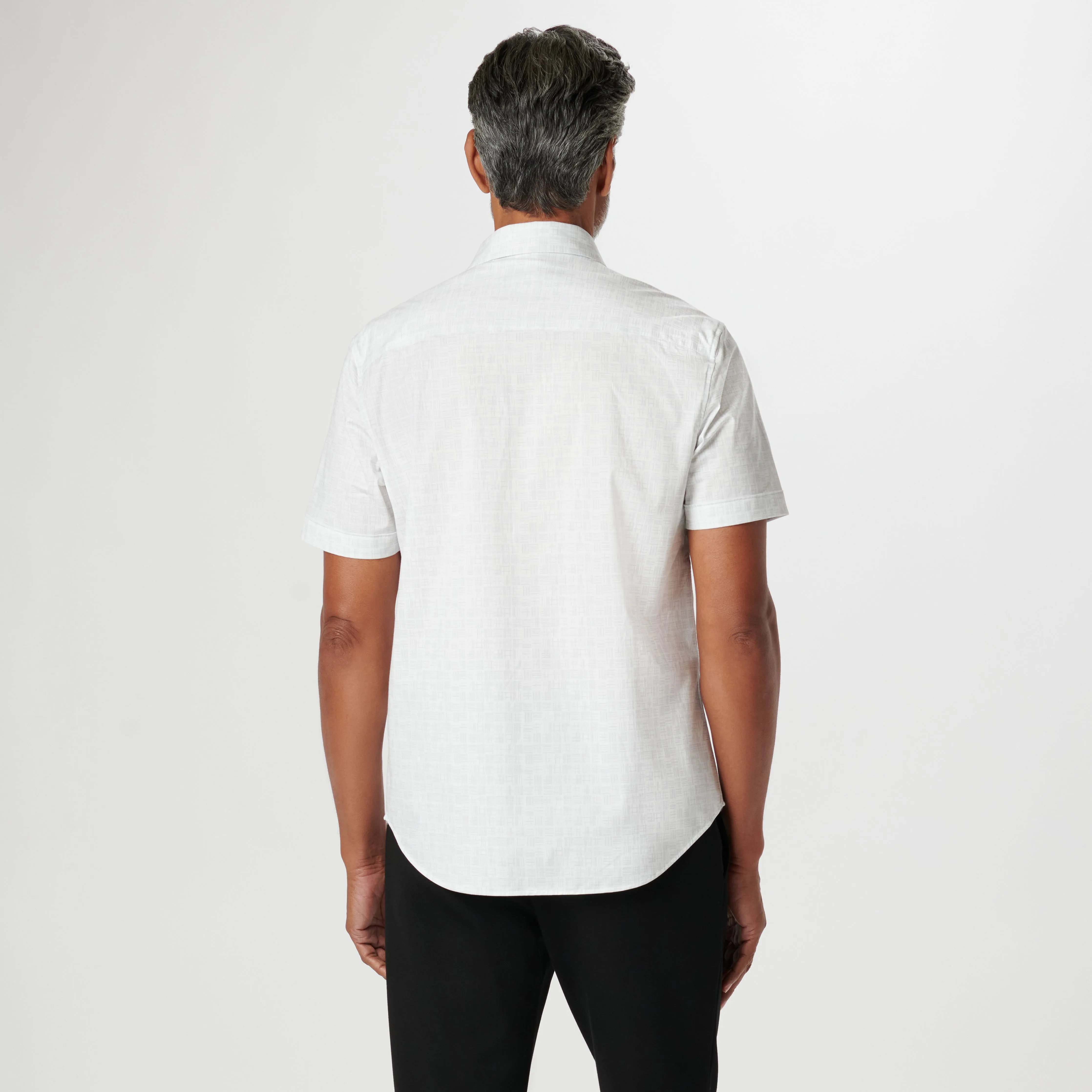 Miles Asymmetric Check OoohCotton Short Sleeve Shirt sold by Bugatchi product image thumbnail 4