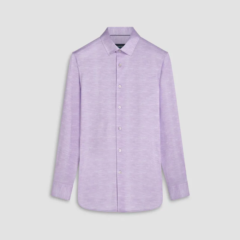 JAMES Striated OoohCotton Twill Shirt sold by Bugatchi