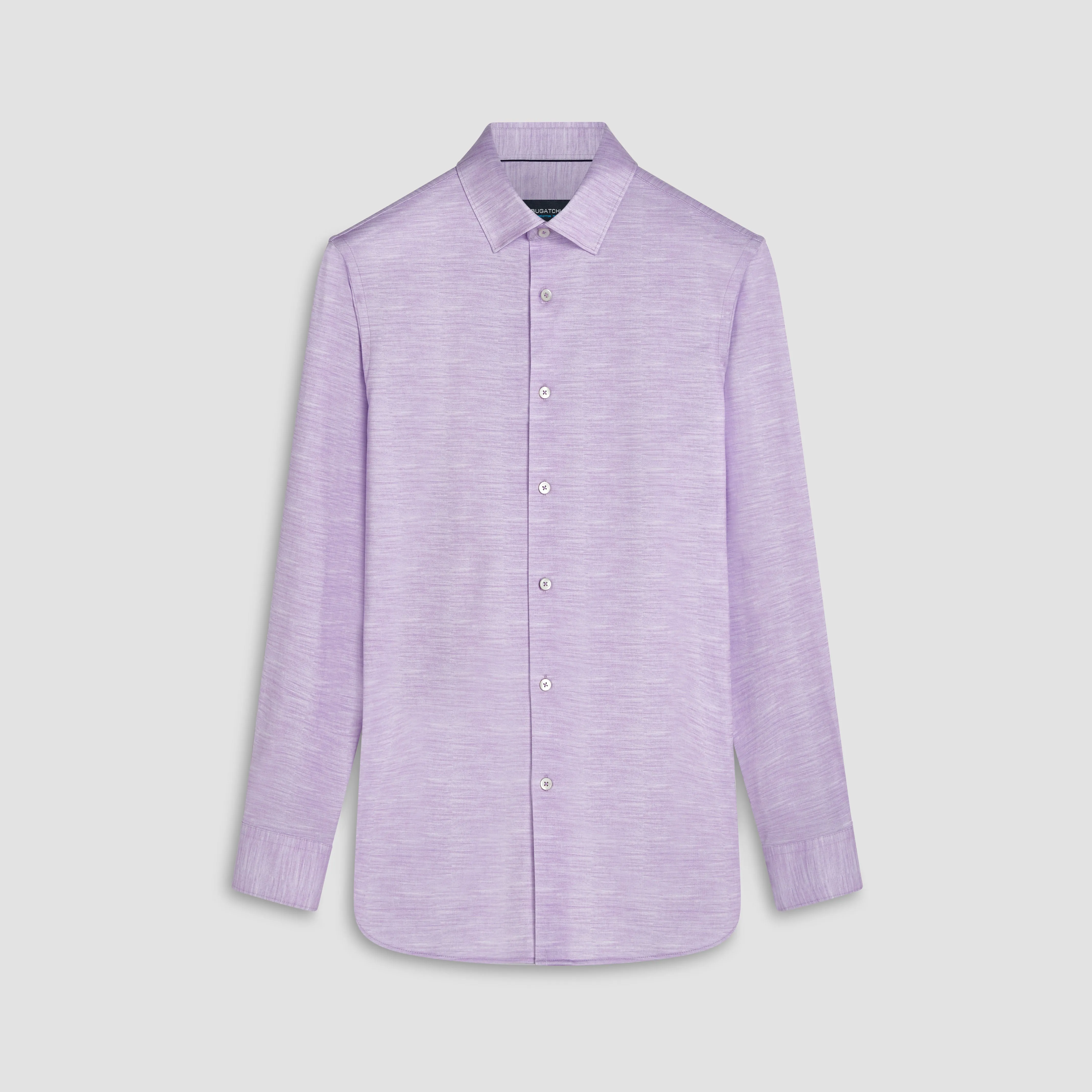 JAMES Striated OoohCotton Twill Shirt sold by Bugatchi