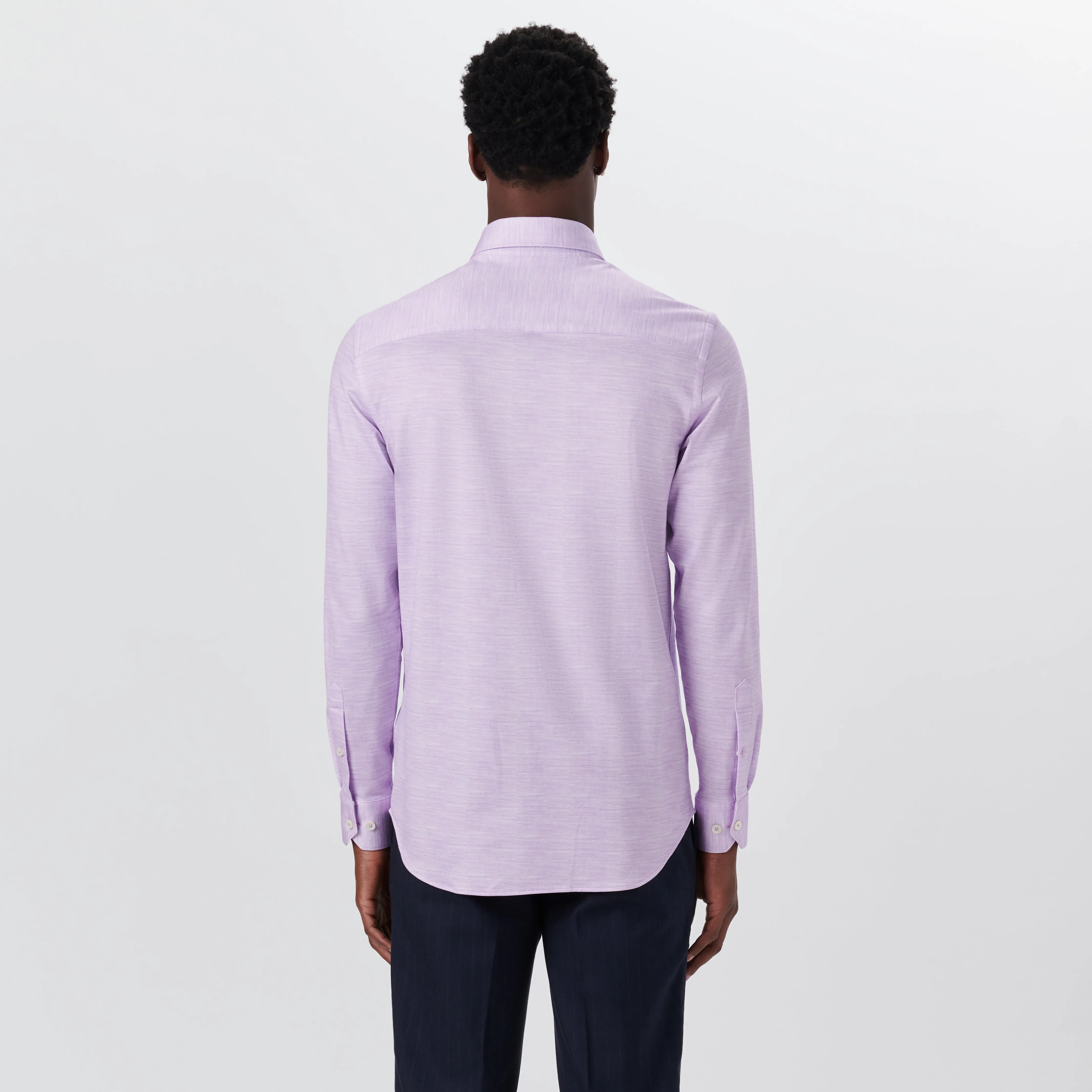 JAMES Striated OoohCotton Twill Shirt sold by Bugatchi product image thumbnail 4
