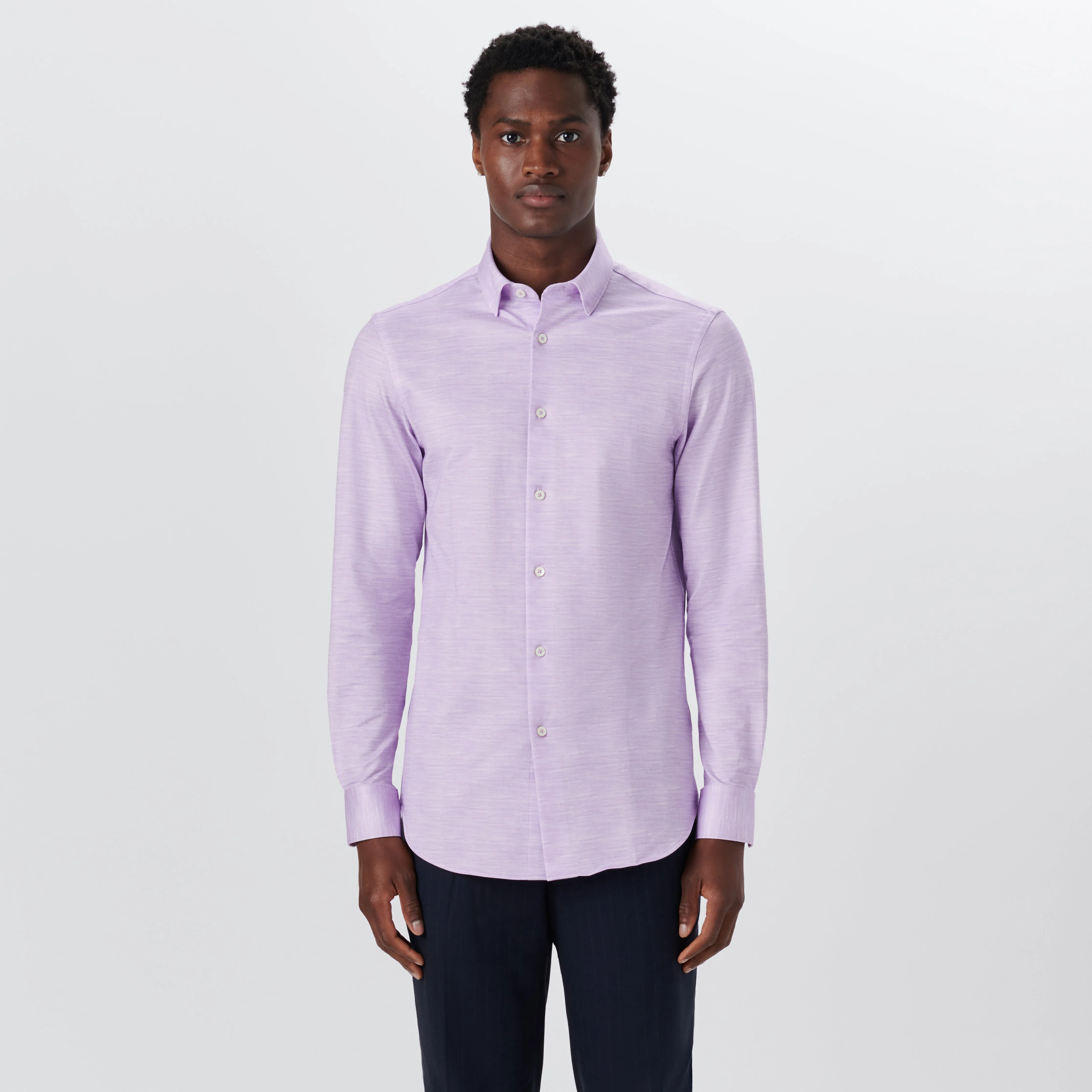 JAMES Striated OoohCotton Twill Shirt sold by Bugatchi product image thumbnail 2