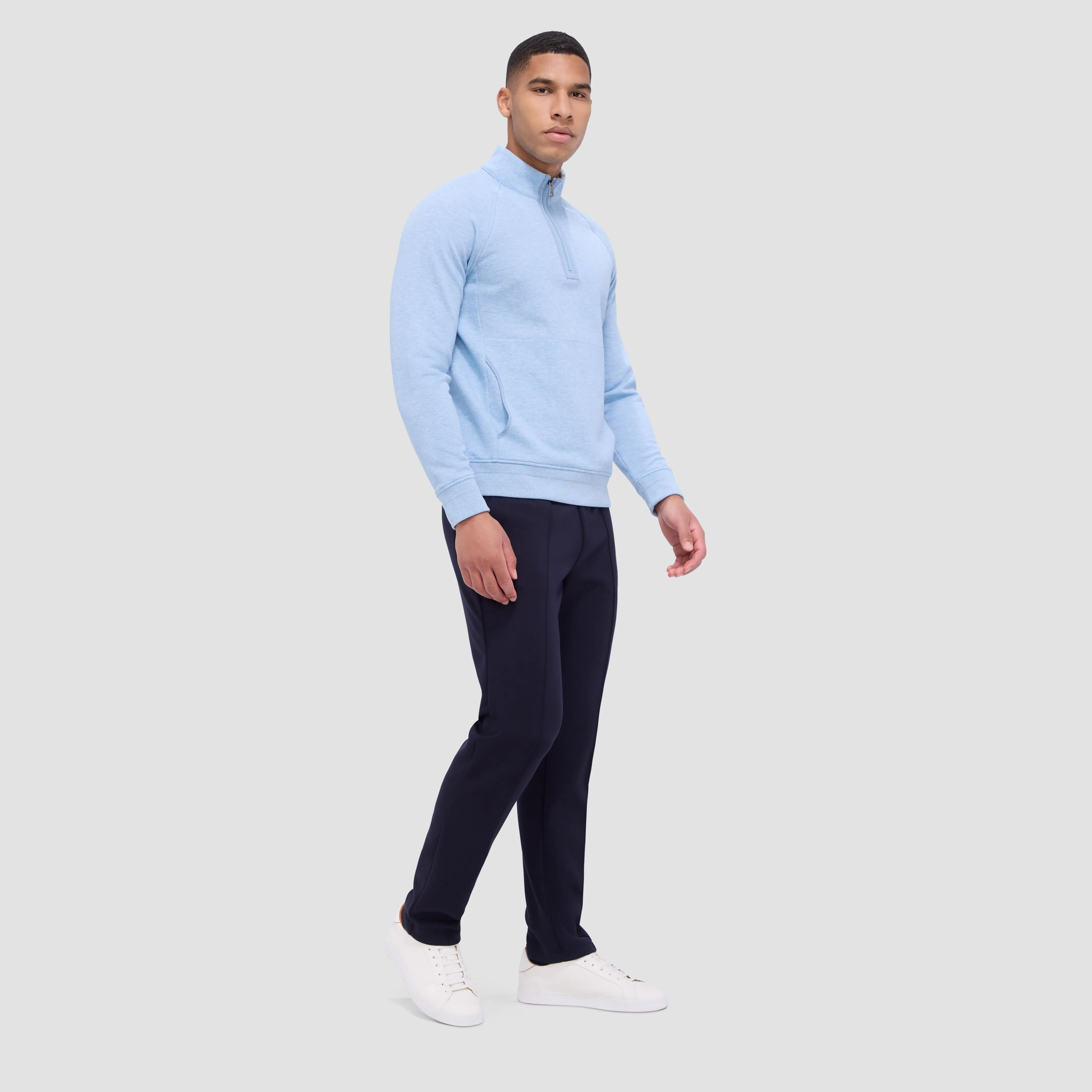 Double Sided Pique/Heather Quarter-Zip Pullover sold by Bugatchi product image thumbnail 5