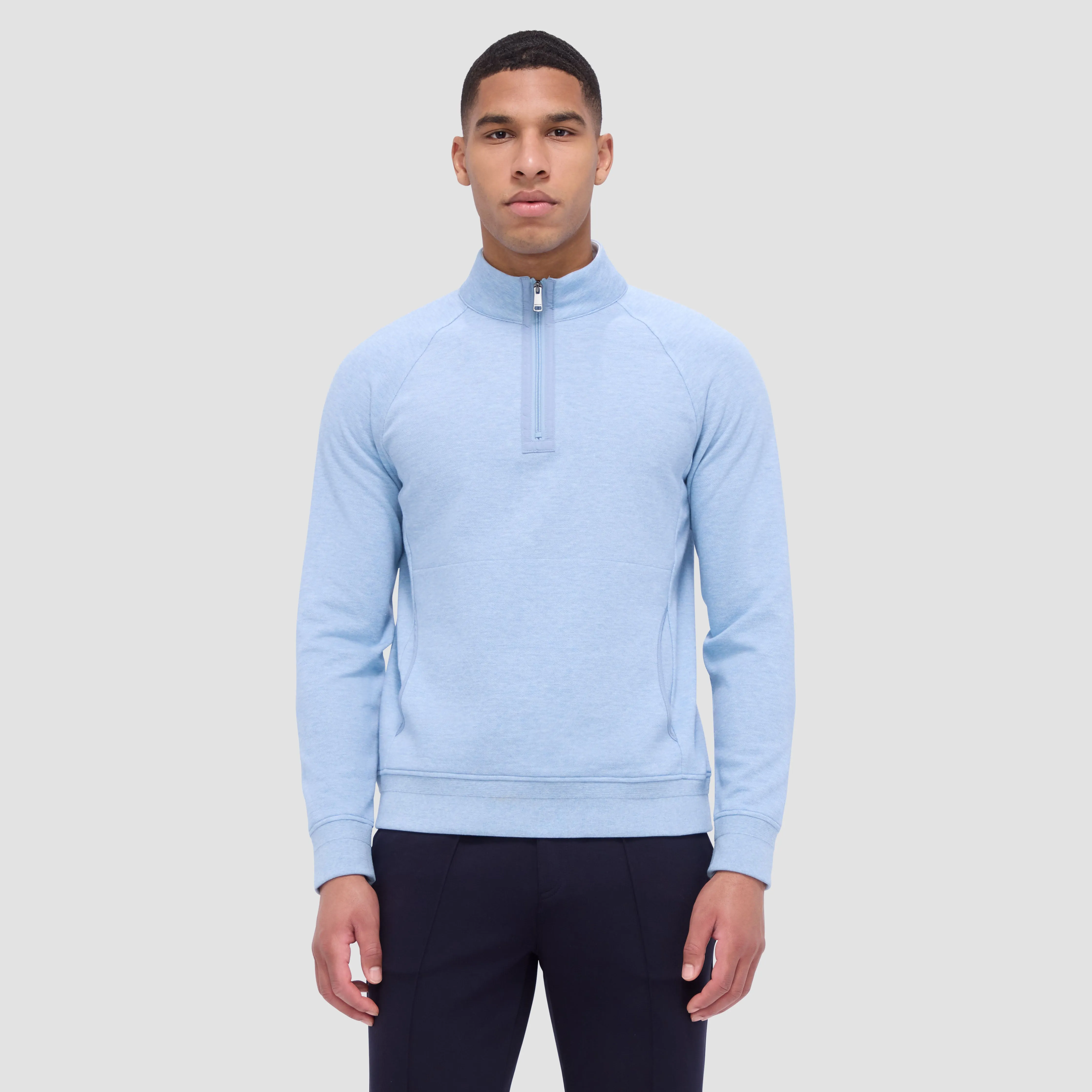 Double Sided Pique/Heather Quarter-Zip Pullover sold by Bugatchi product image thumbnail 2