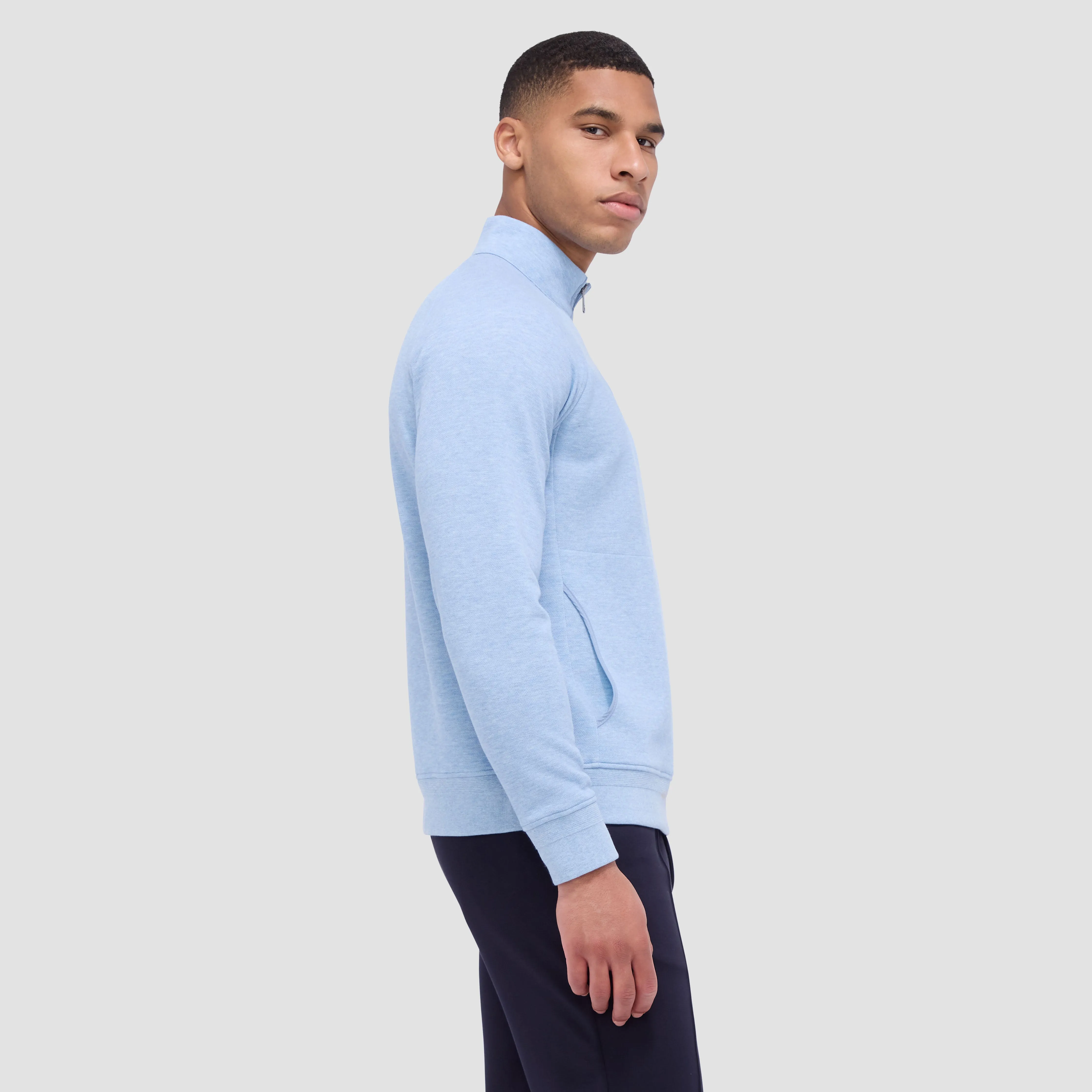 Double Sided Pique/Heather Quarter-Zip Pullover sold by Bugatchi product image thumbnail 3