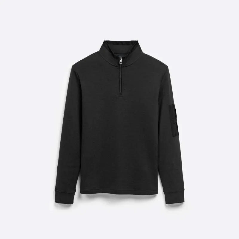 Heather Quarter Zip Mock Neck Pullover sold by Bugatchi