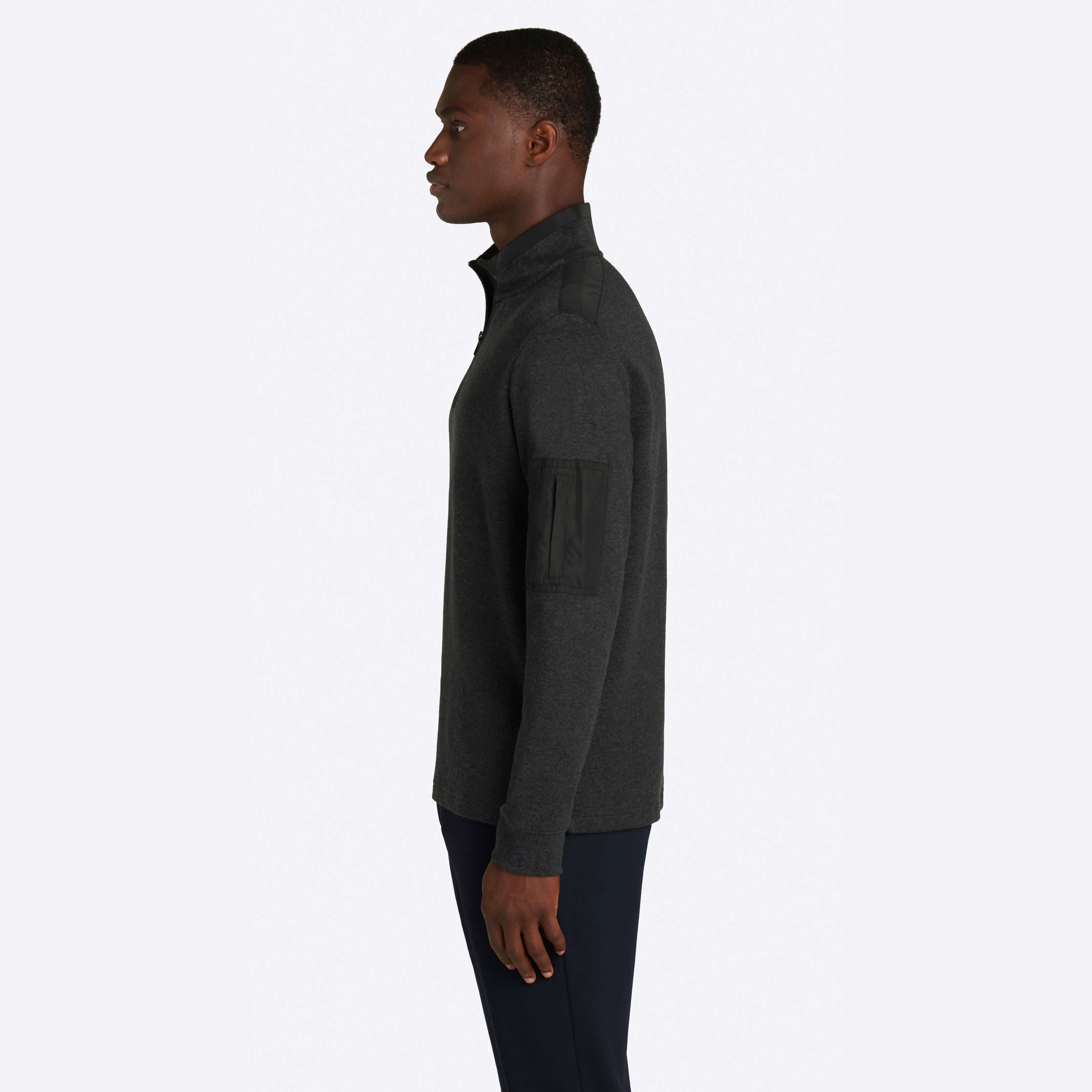 Heather Quarter Zip Mock Neck Pullover sold by Bugatchi product image thumbnail 4