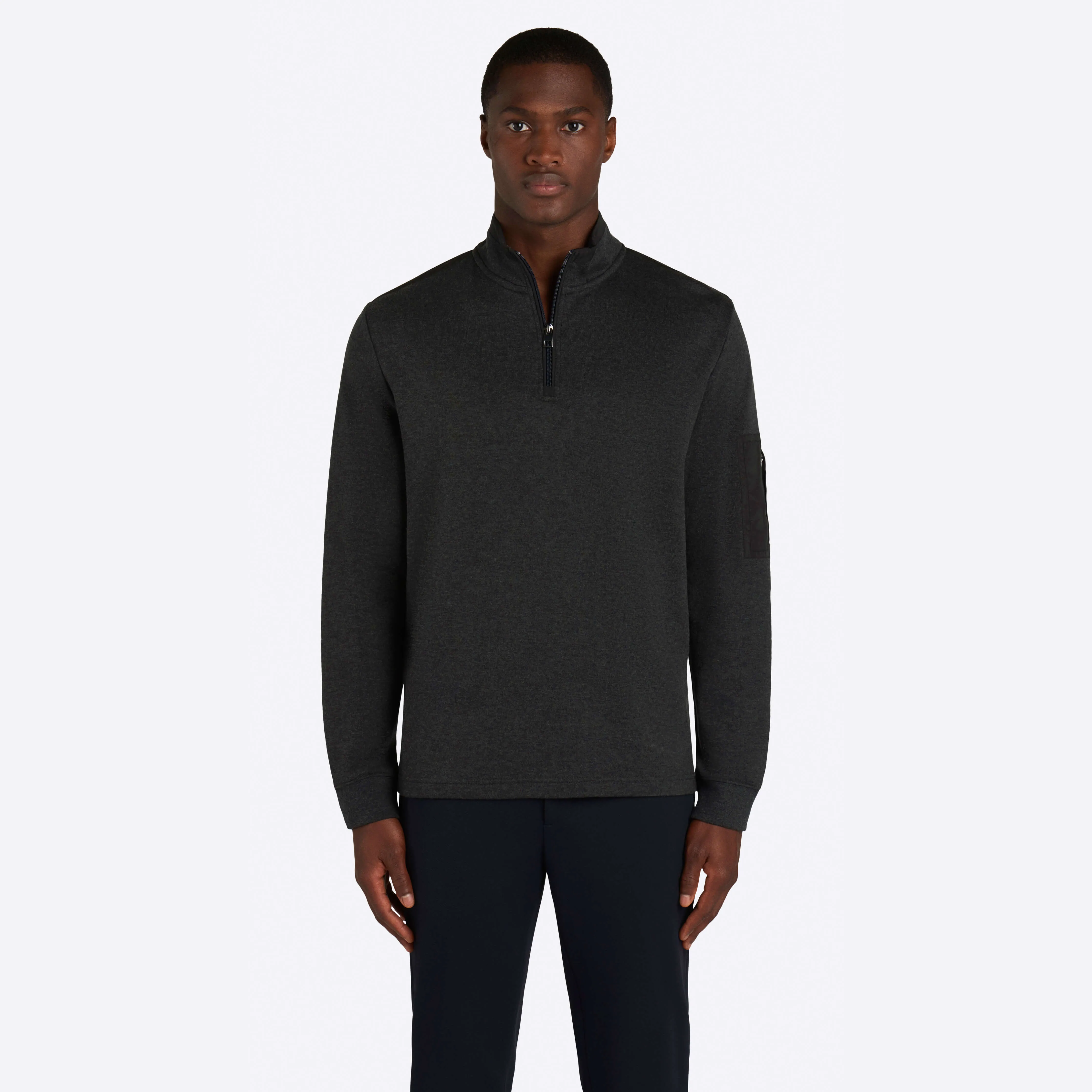 Heather Quarter Zip Mock Neck Pullover sold by Bugatchi product image thumbnail 2