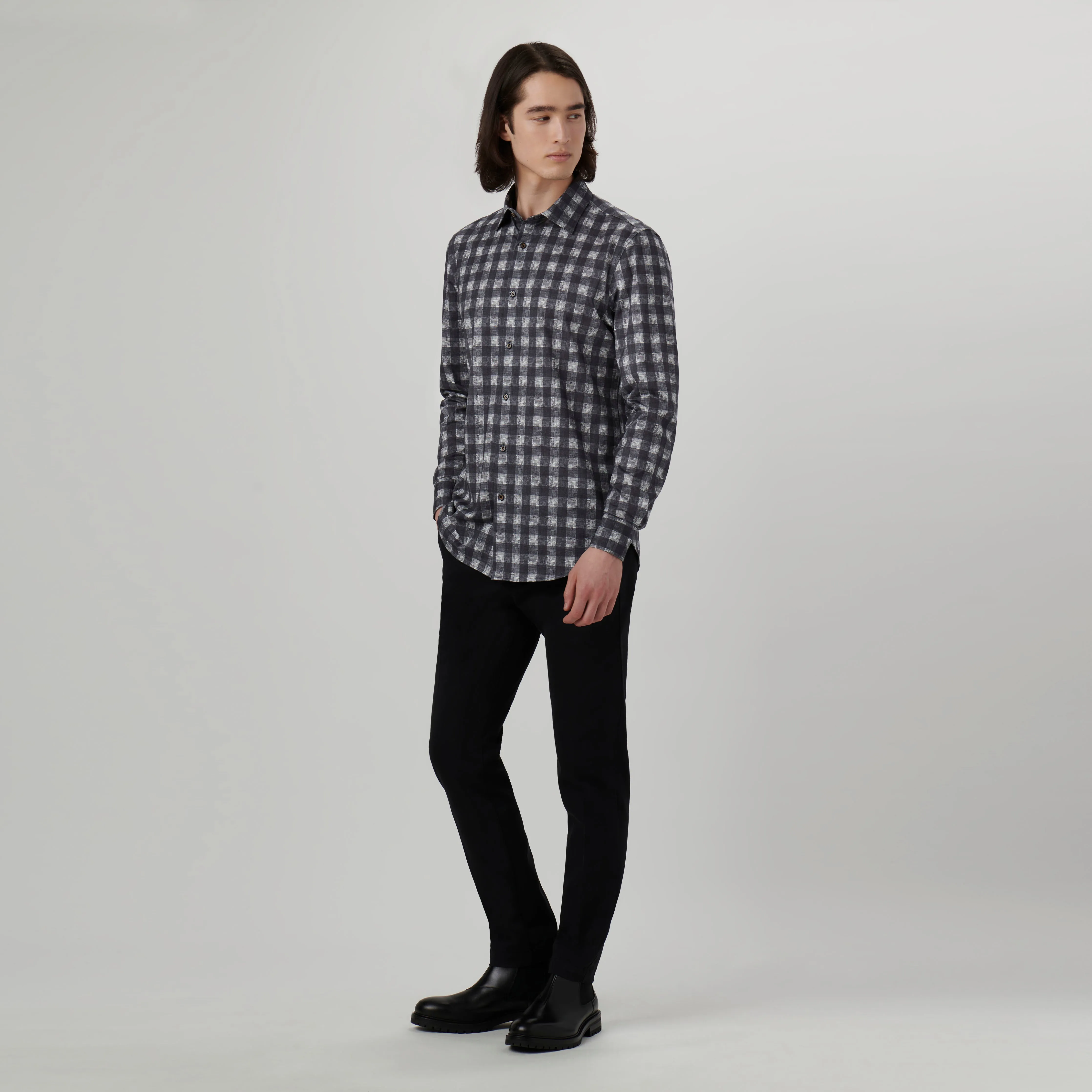 James Gingham Check OoohCotton Shirt sold by Bugatchi product image thumbnail 5