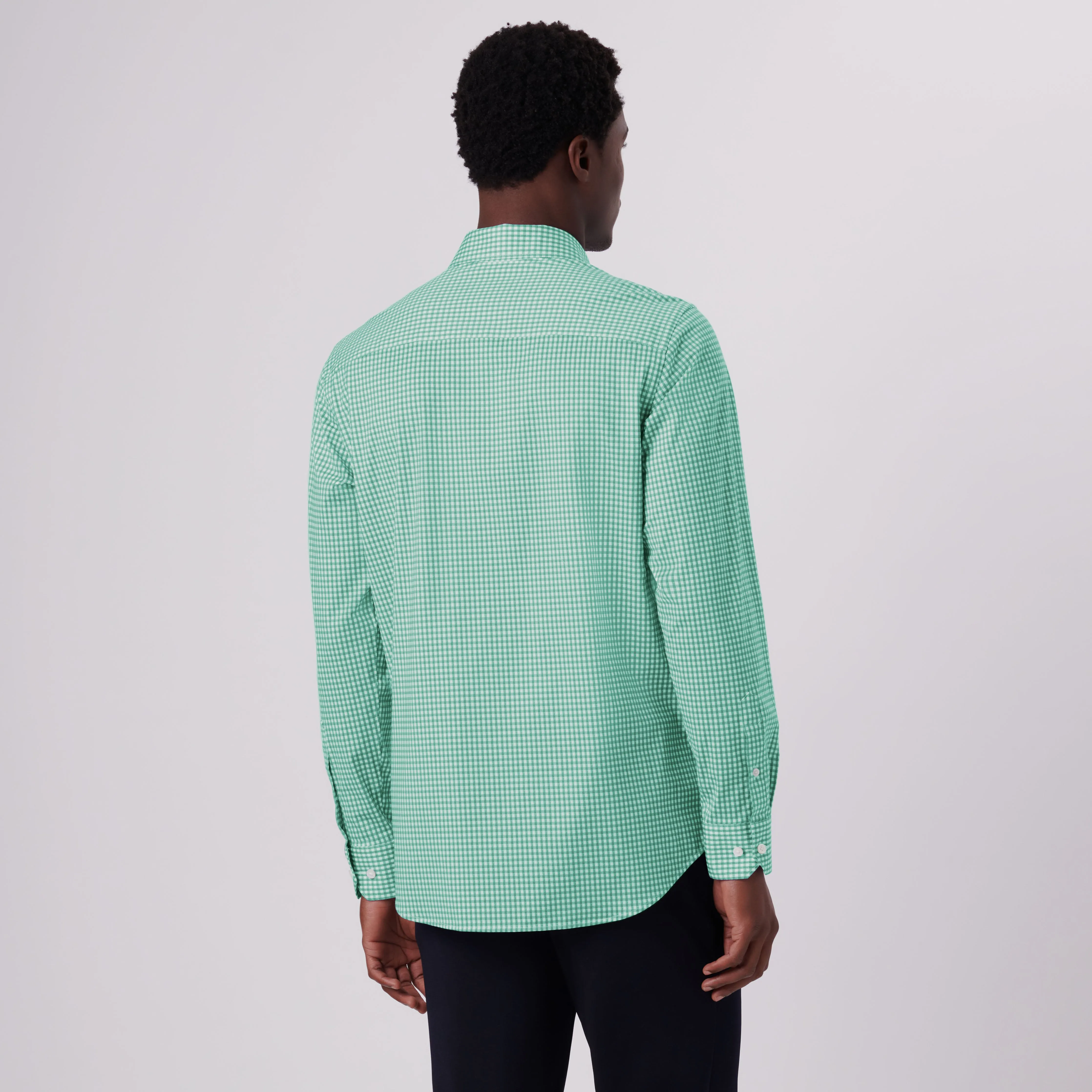 James Gingham Check Print OoohCotton Shirt sold by Bugatchi product image thumbnail 4