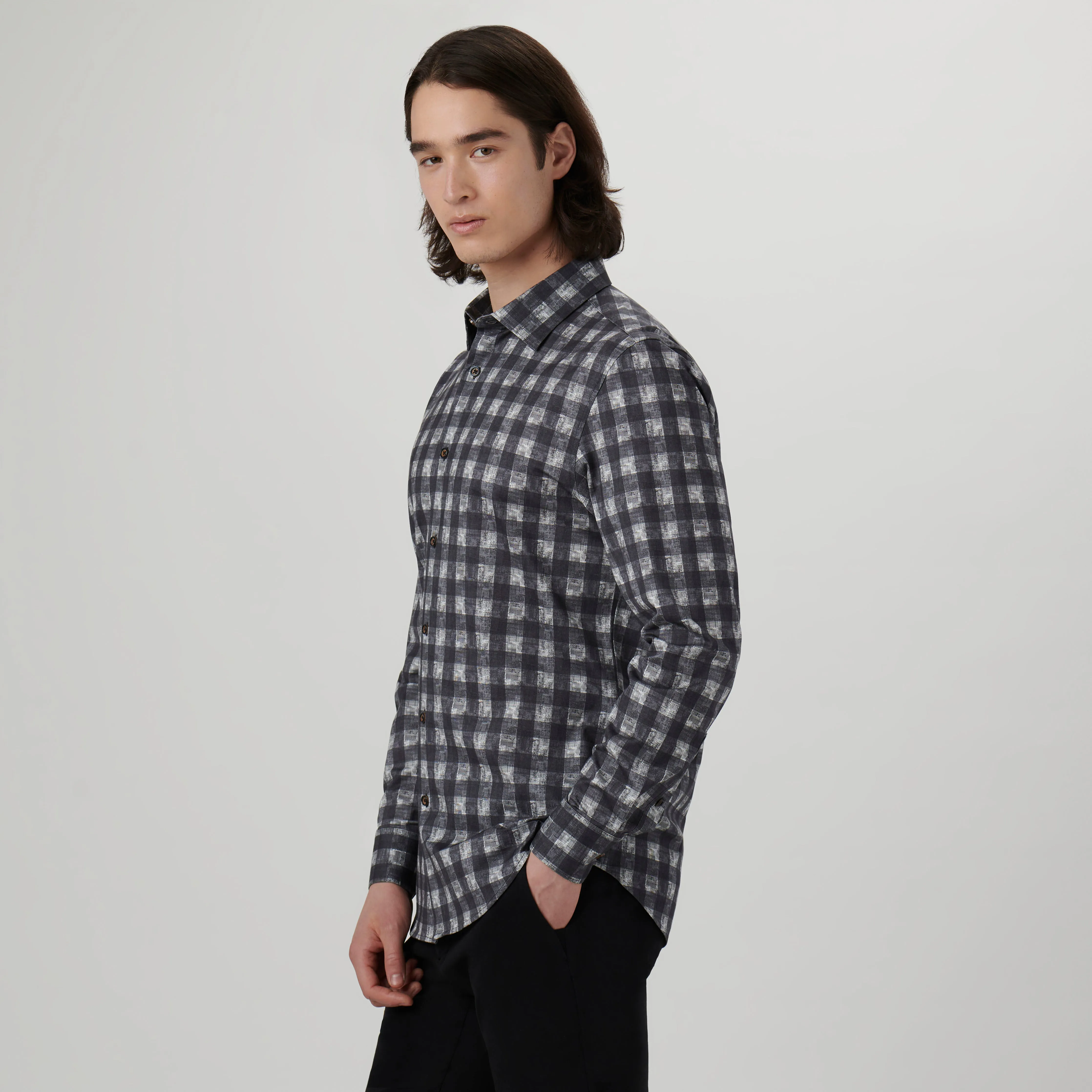 James Gingham Check OoohCotton Shirt sold by Bugatchi product image thumbnail 3