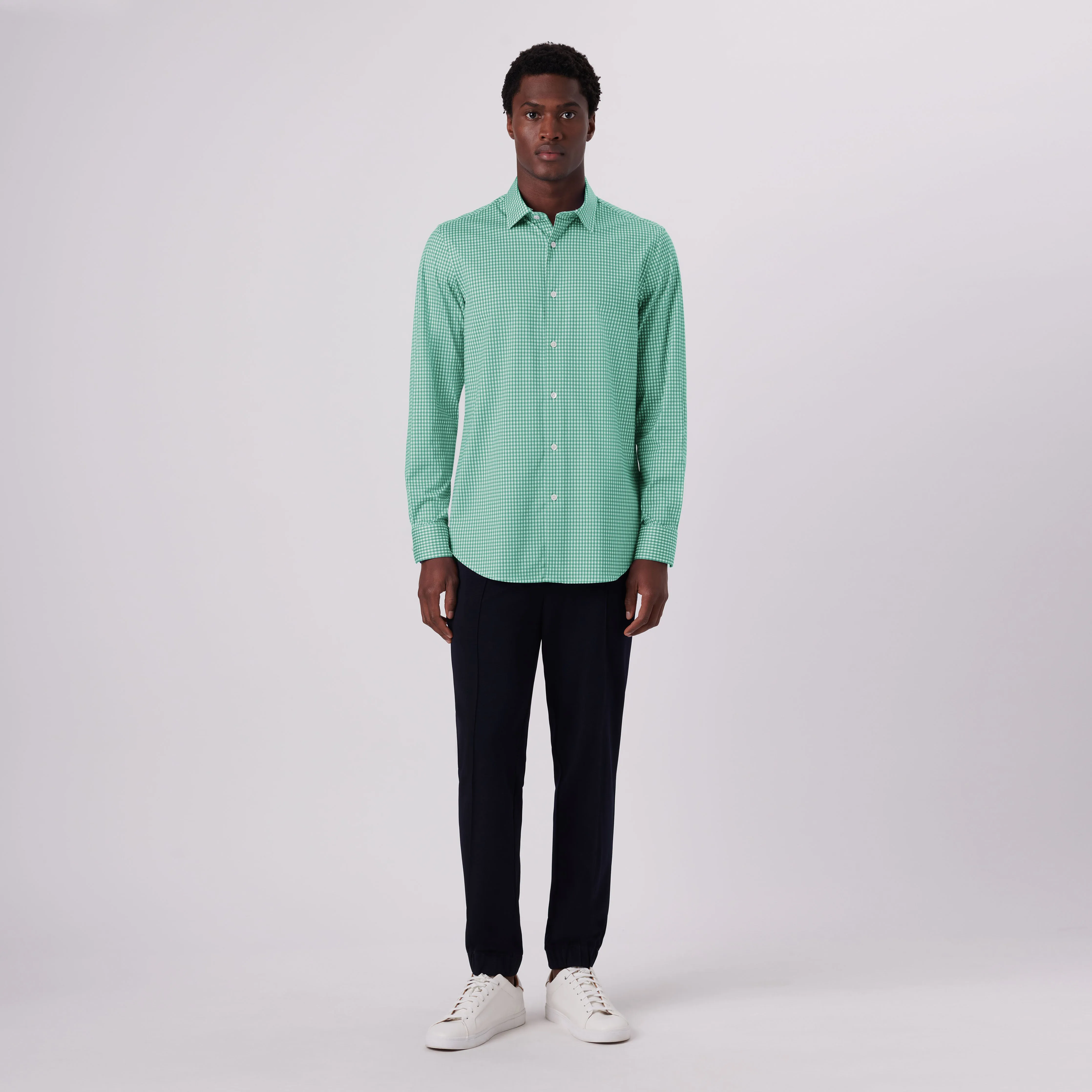 James Gingham Check Print OoohCotton Shirt sold by Bugatchi product image thumbnail 5