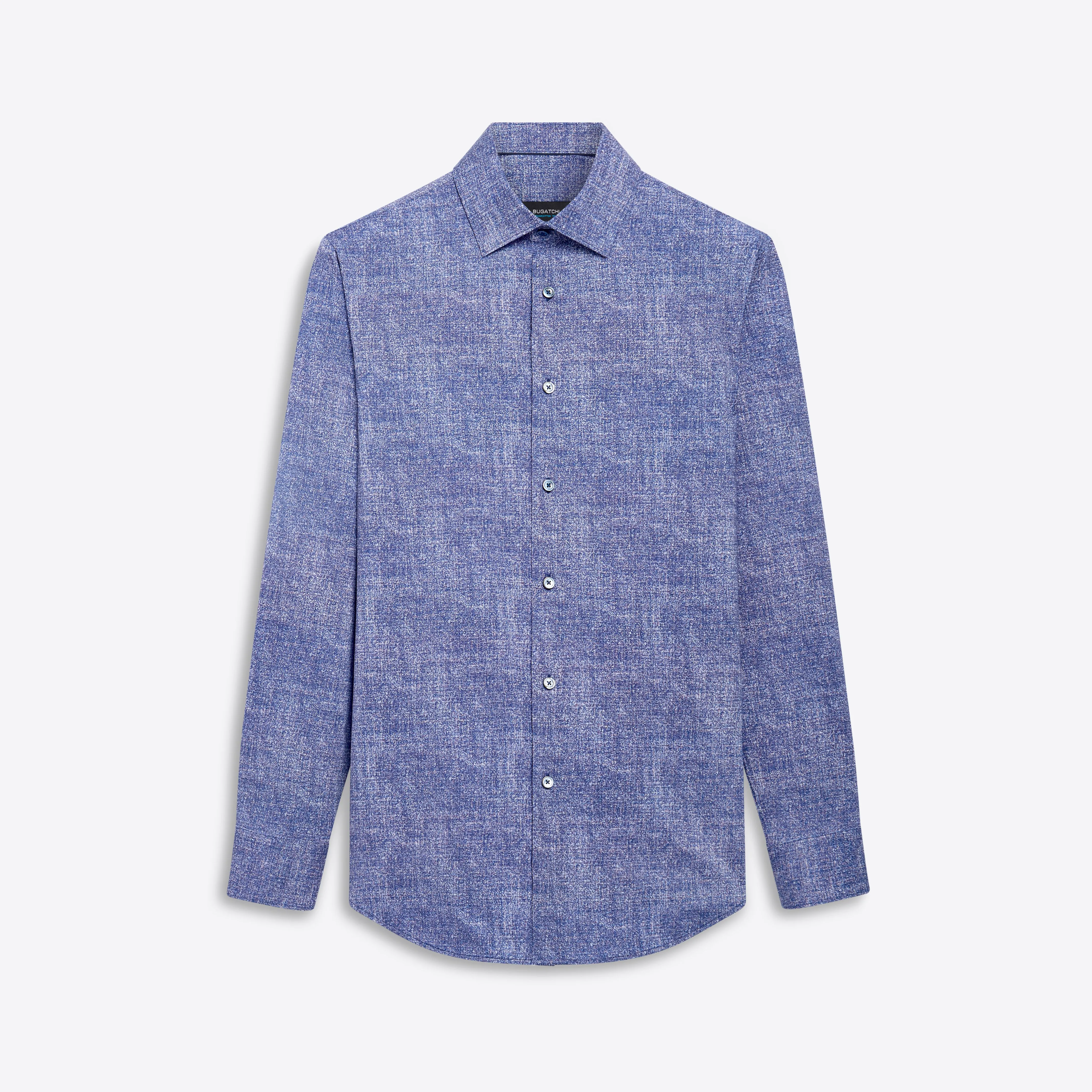 JAMES Chambray Print OoohCotton Shirt sold by Bugatchi