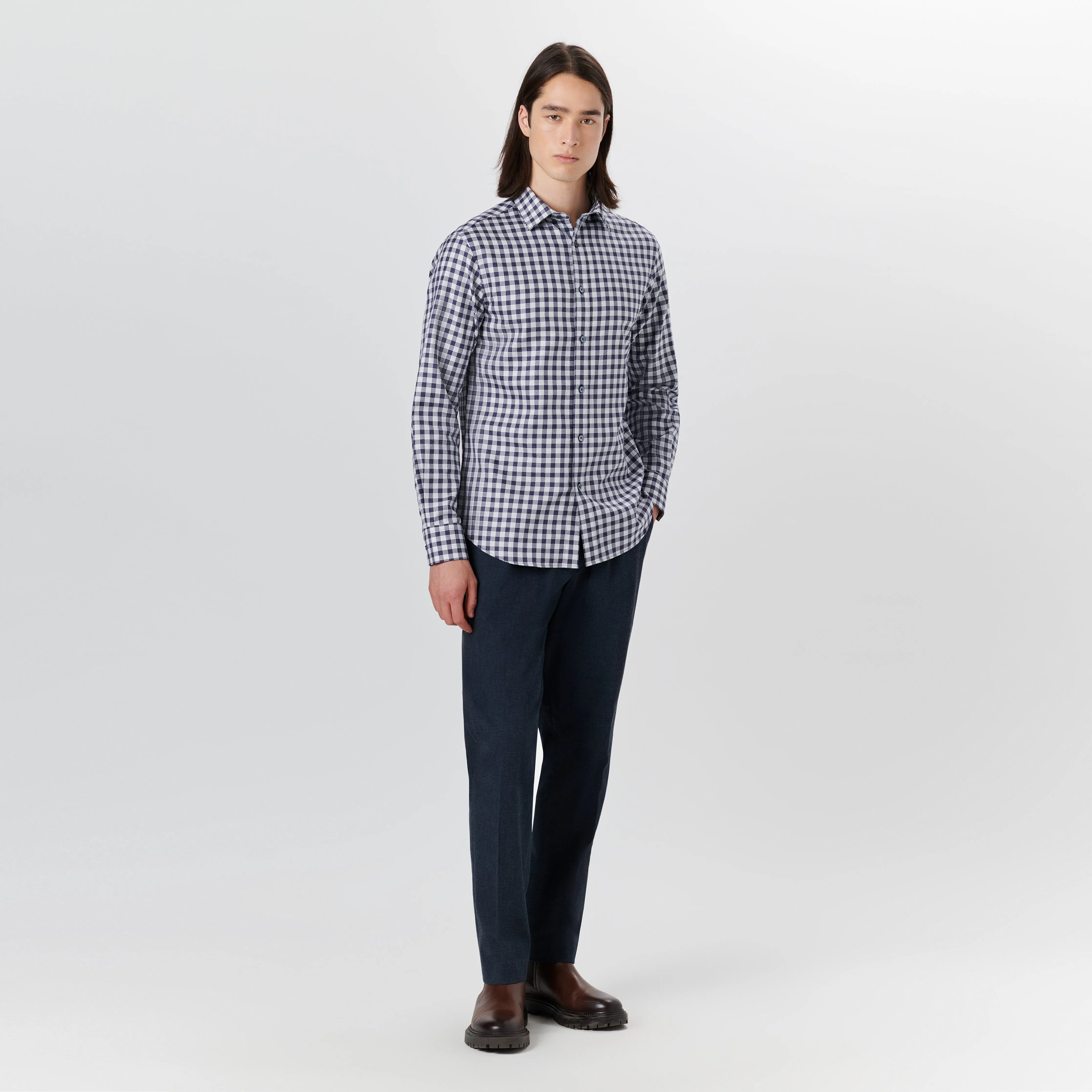 JULIAN Gingham Check Shirt sold by Bugatchi product image thumbnail 5