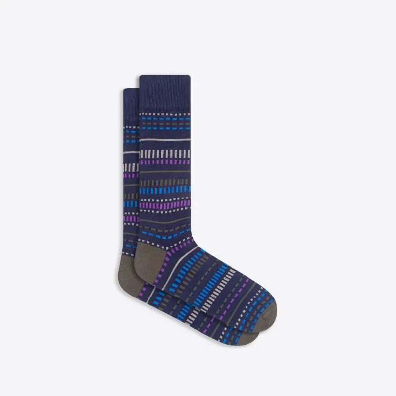 Chalk Stripe Mid-Calf Socks sold by Bugatchi