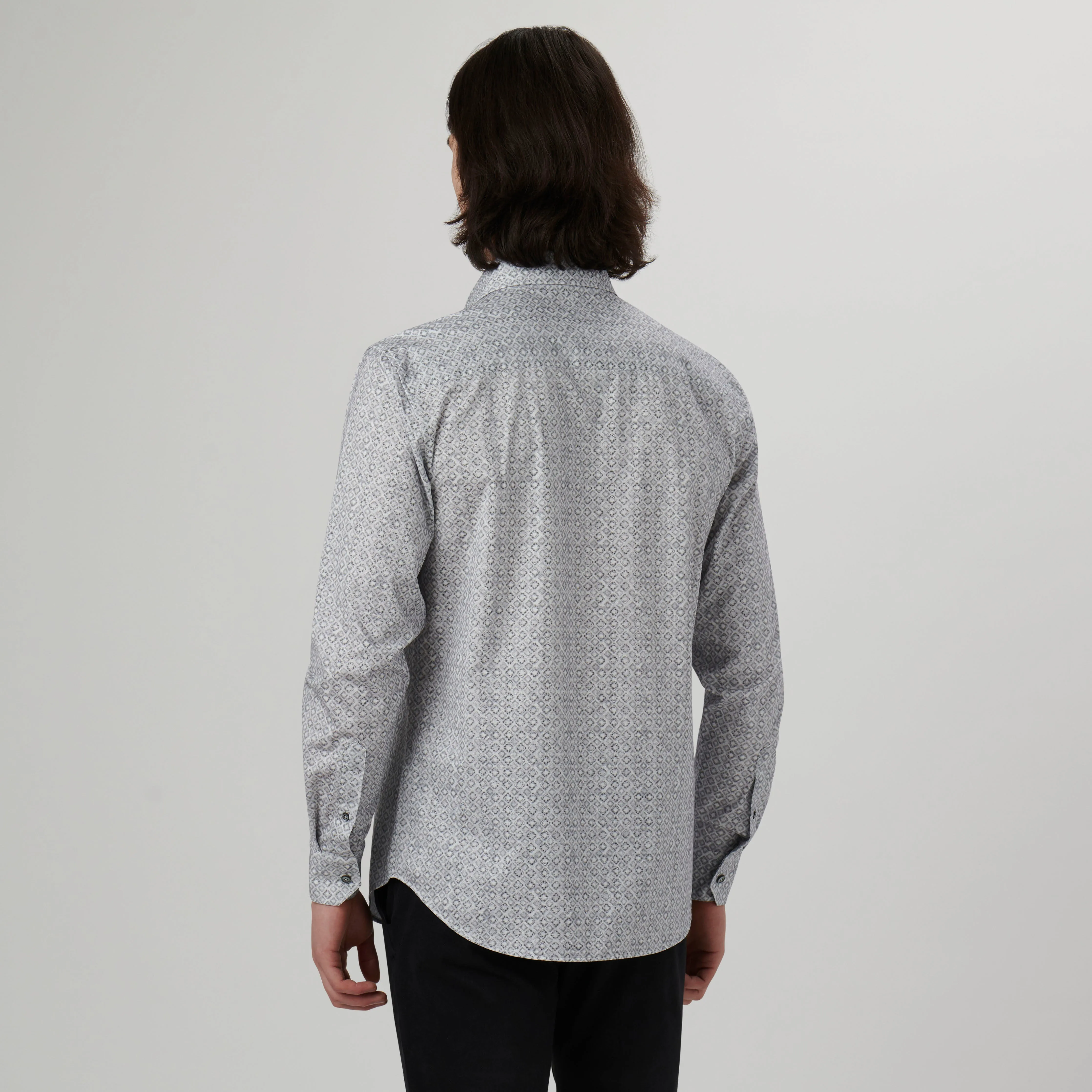 James Diamond Print OoohCotton Shirt sold by Bugatchi product image thumbnail 4