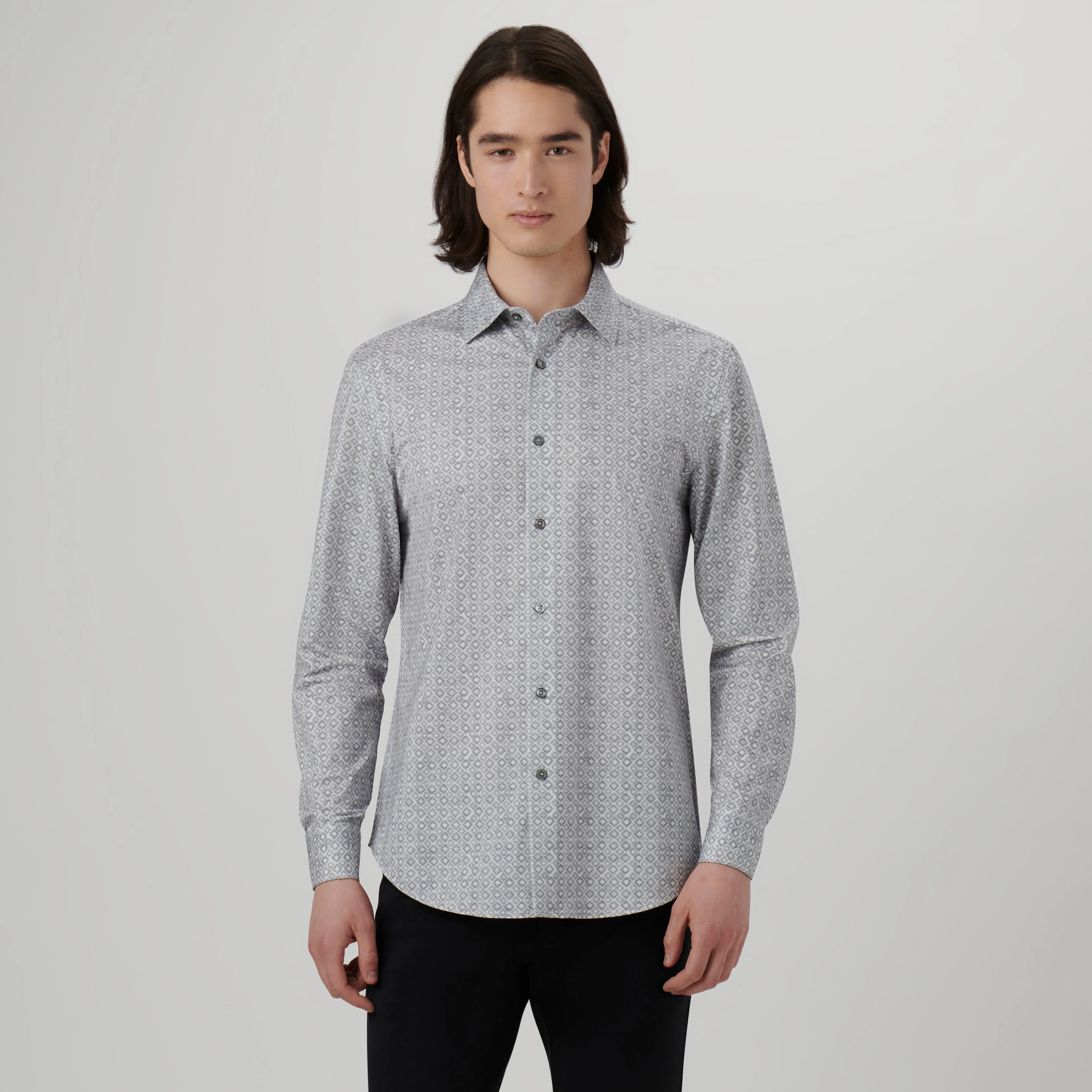 James Diamond Print OoohCotton Shirt sold by Bugatchi product image thumbnail 2