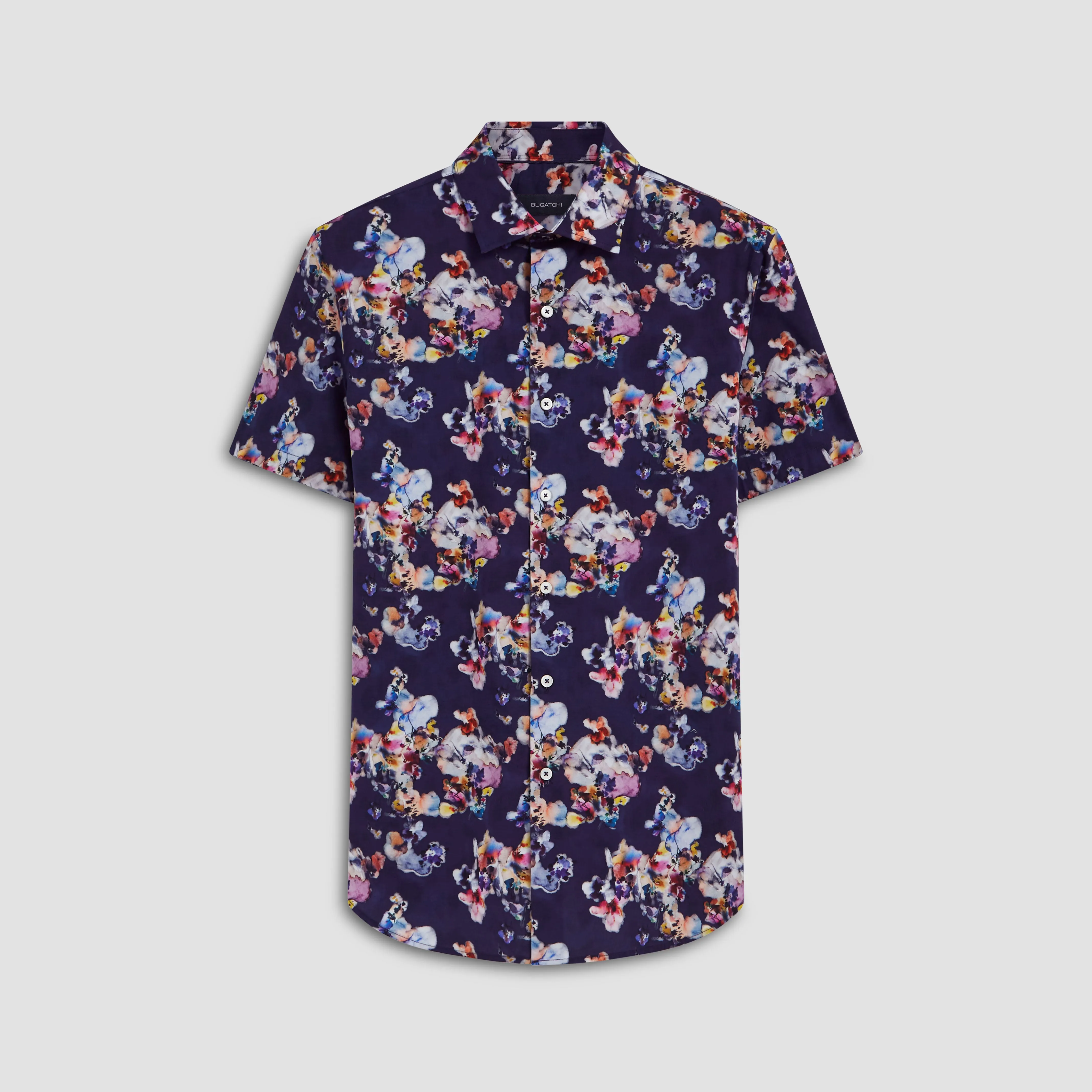 Orson Watercolor Print Short Sleeve Shirt sold by Bugatchi