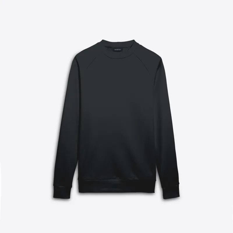 COMFORT Solid Long Sleeve Crew Neck Pullover sold by Bugatchi
