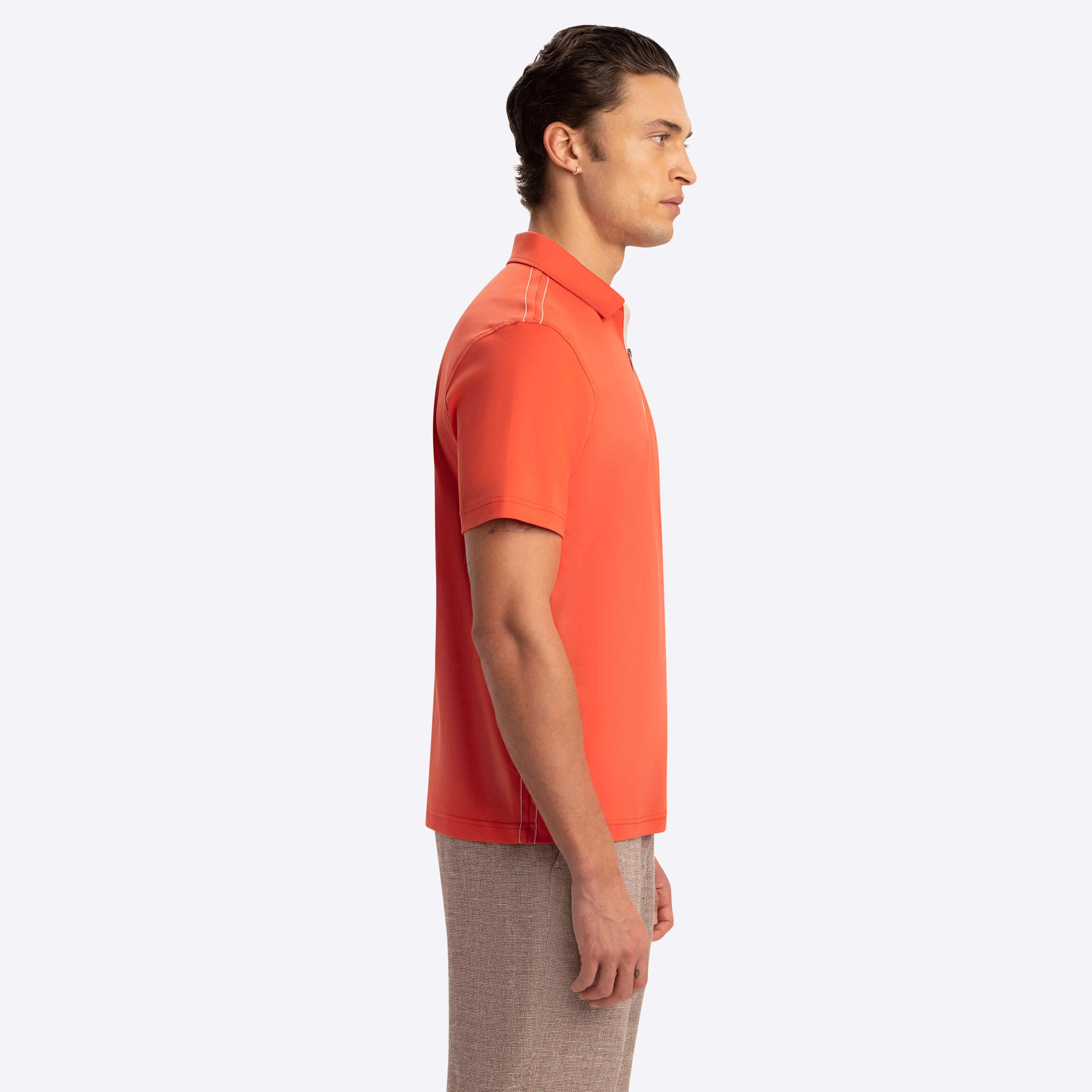 Short Sleeve Quarter Zip Polo sold by Bugatchi product image thumbnail 3